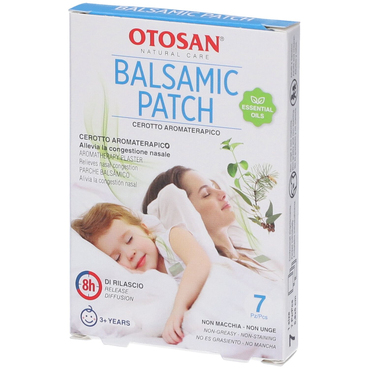 Otosan Balsamic Patch, 7 Stück, für Kinder ab 3 Jahren, zur Linderung von Nasenverstopfung.
