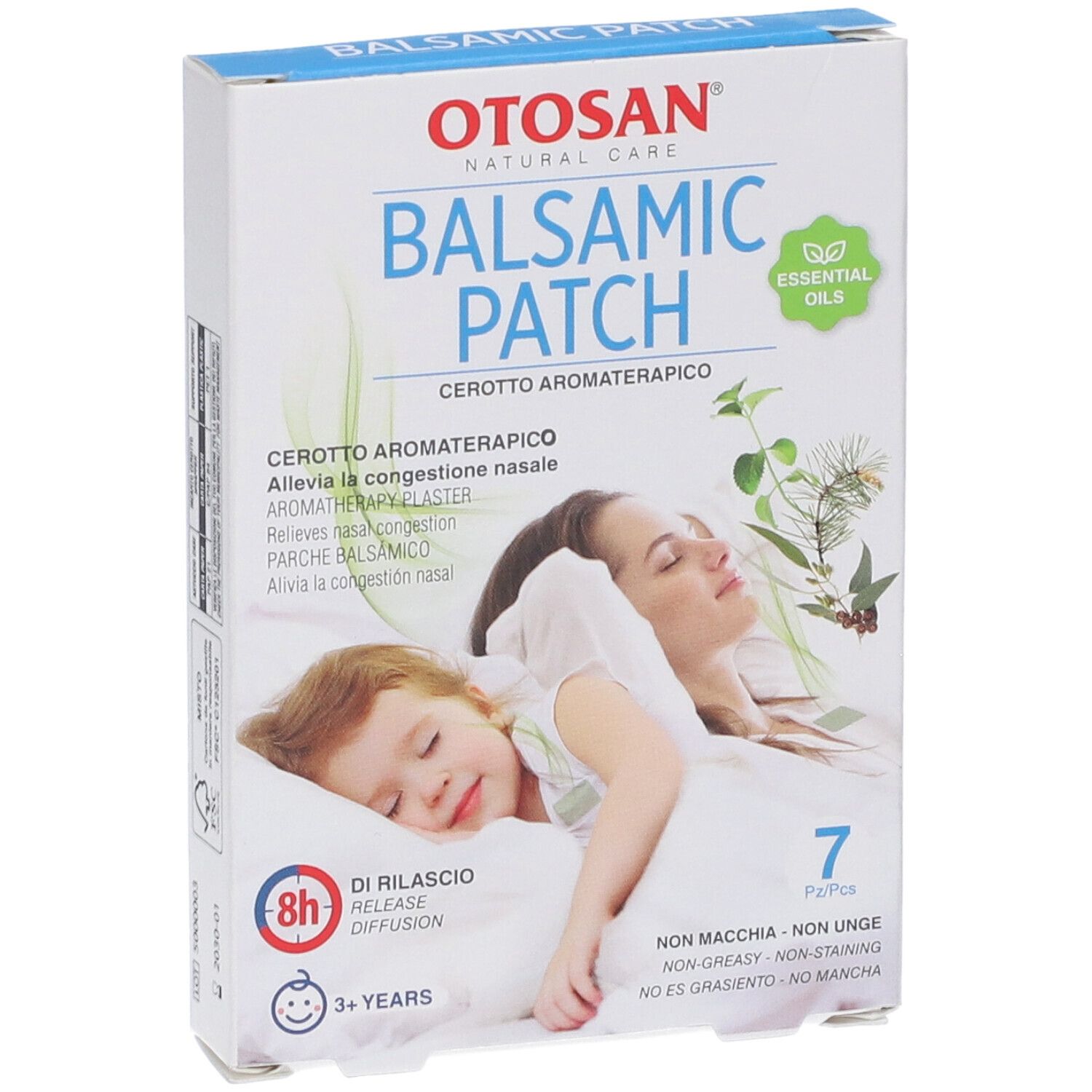 Otosan Balsam Patch, 7 aromatische Pflaster zur Linderung von Nasenverstopfung.
