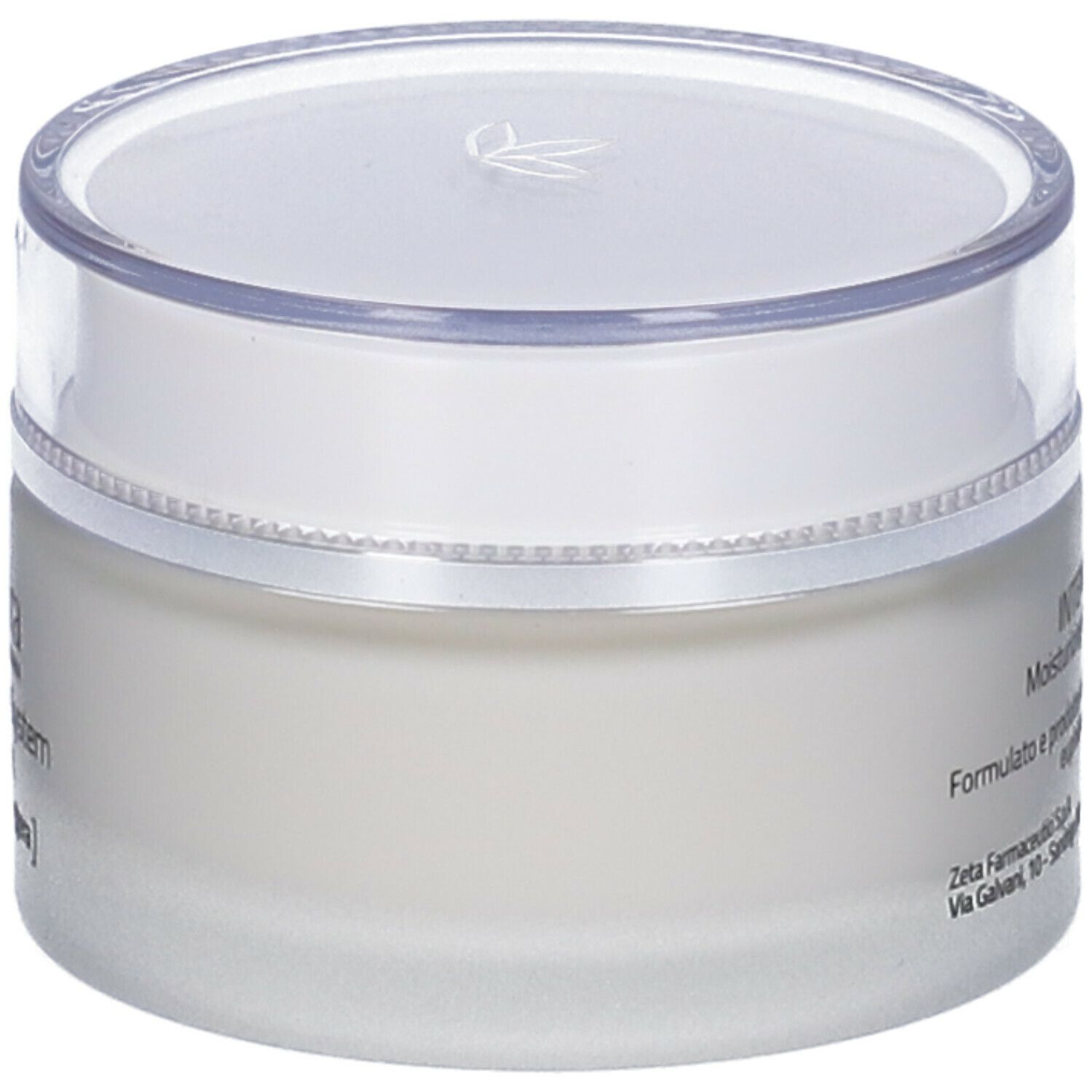 Vasetto di crema con coperchio. Scritta: INTENSIVE Moisturizing light cream. Zeta Farmaceutici S.p.A.