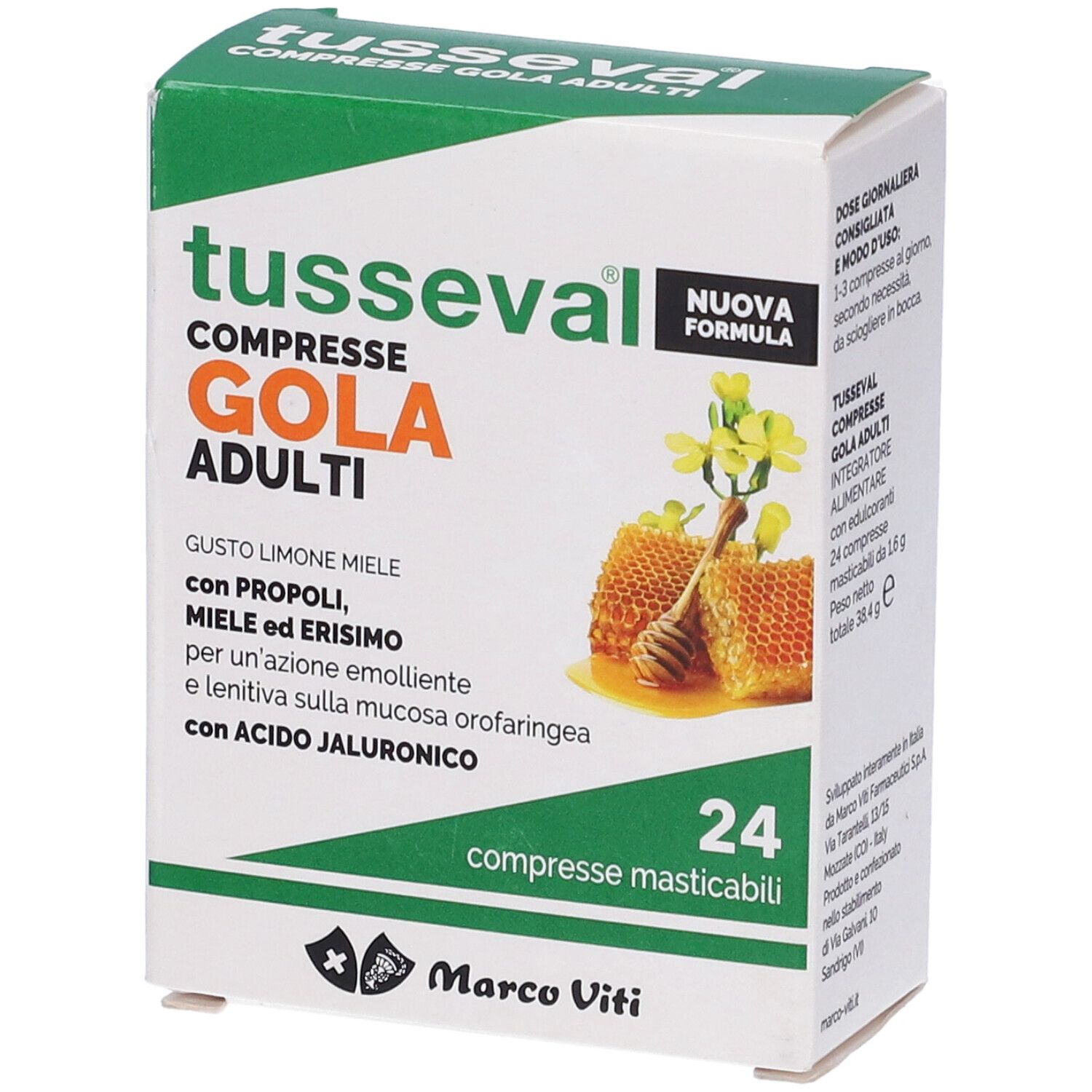 Tusseval Gola Adulti 24 Compresse Masticabili Limone E Miele