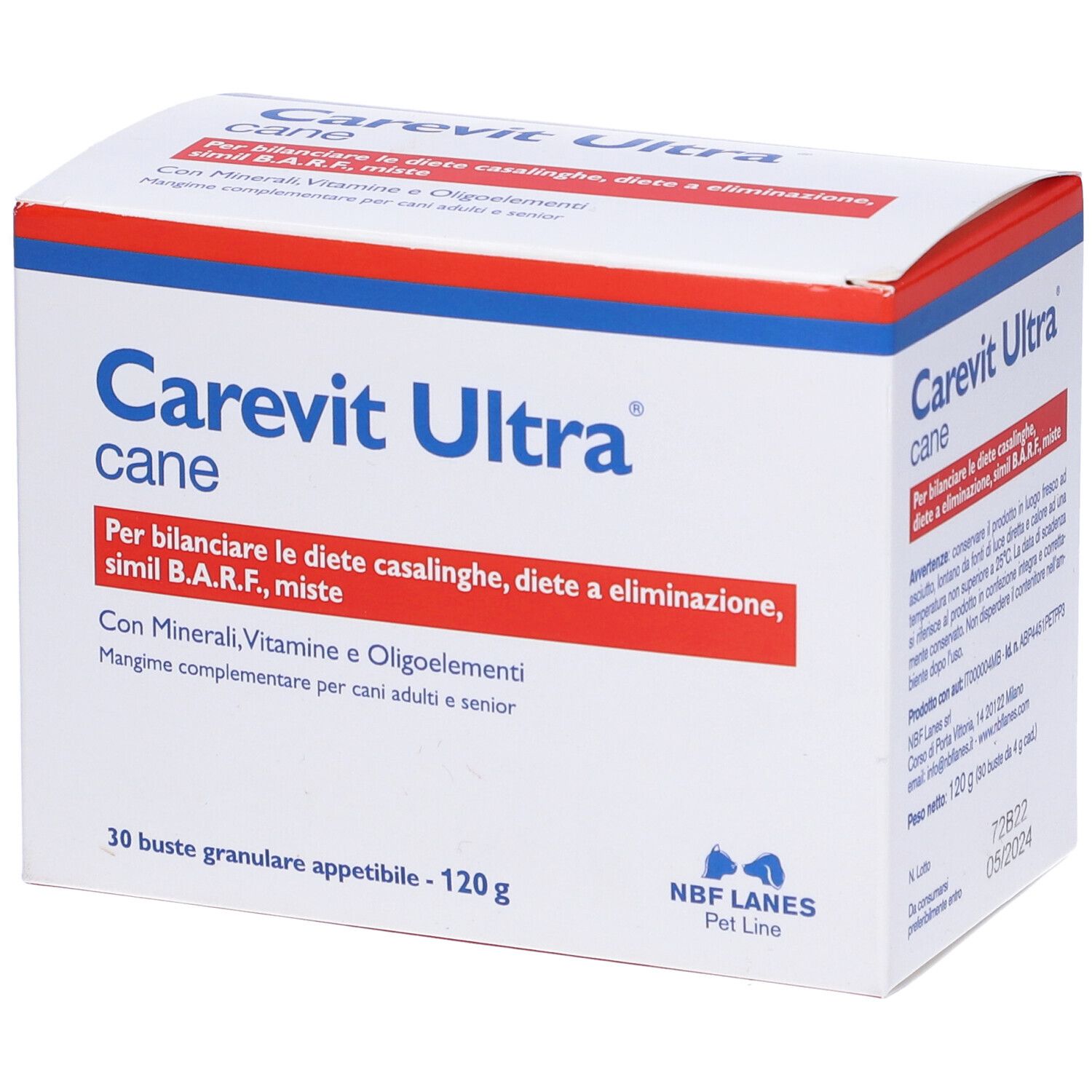 Scatola Carevit Ultra cane, 120 g. Con minerali, vitamine e oligoelementi. Per cani.
