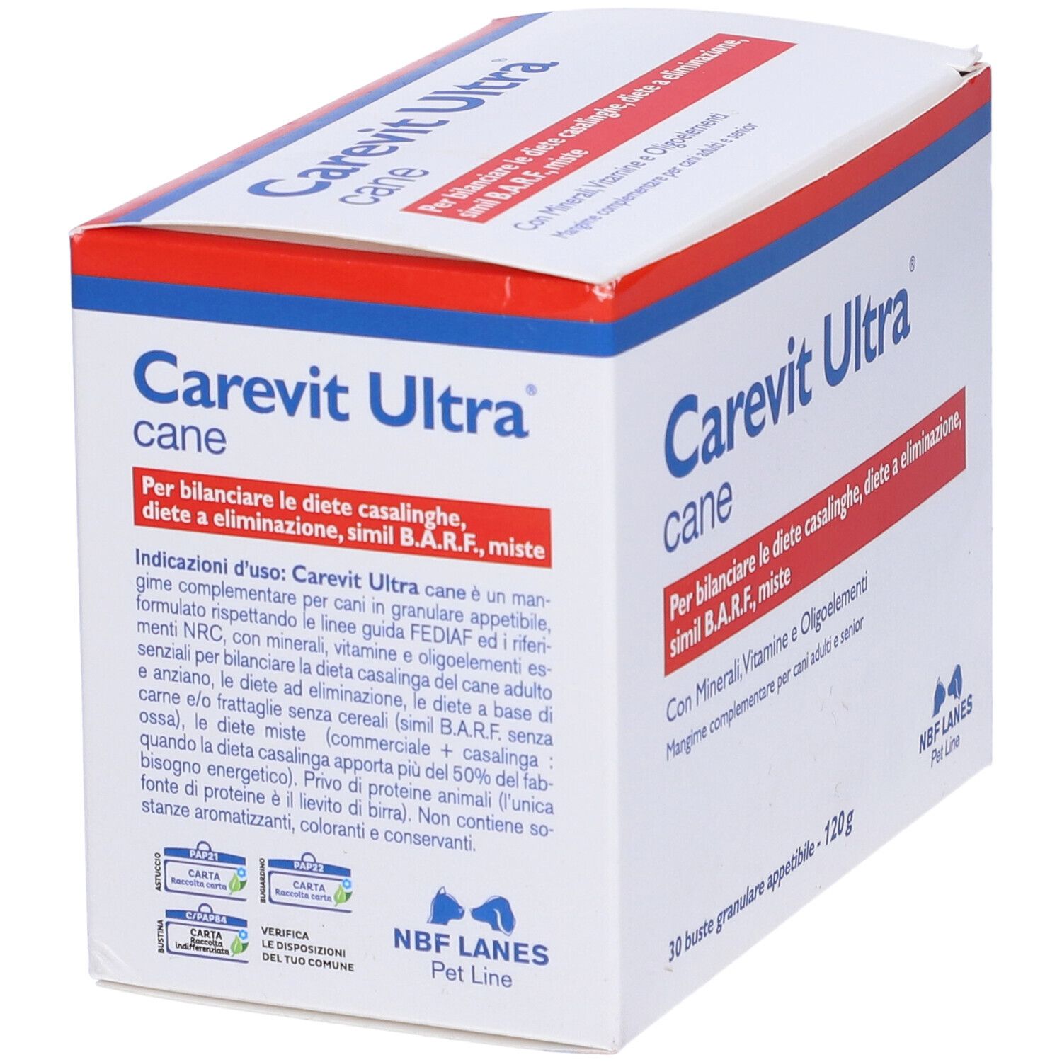 Scatola Carevit Ultra cane, 120 g. Con minerali, vitamine e oligoelementi. Per cani.
