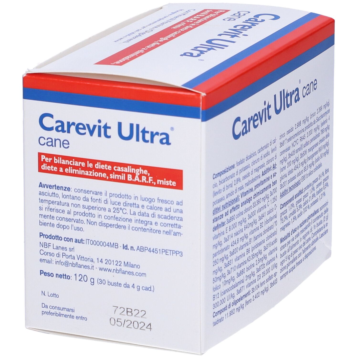 Scatola Carevit Ultra cane, 120 g. Con minerali, vitamine e oligoelementi. Per cani.