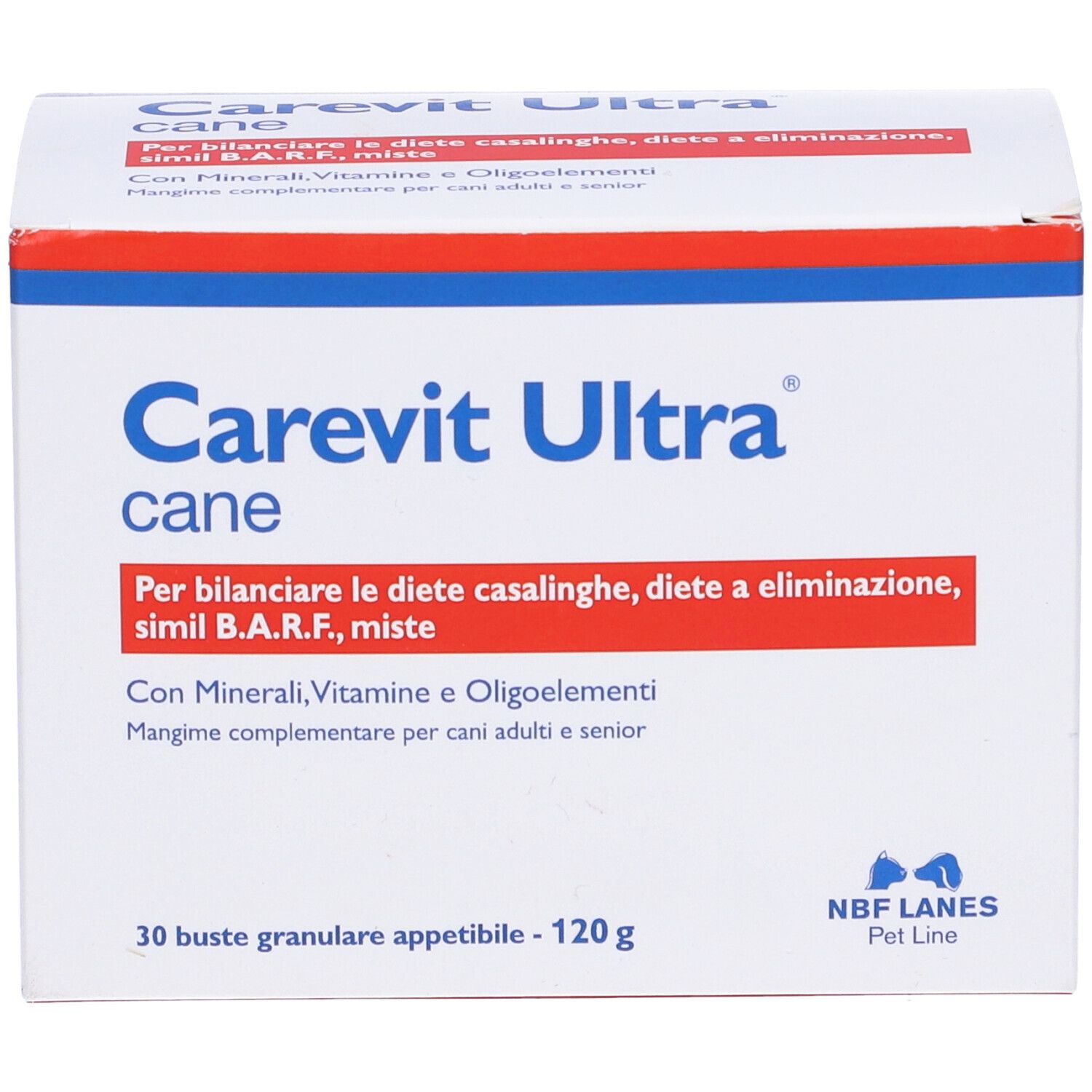 Scatola Carevit Ultra cane, 120 g. Con minerali, vitamine e oligoelementi. Per cani.