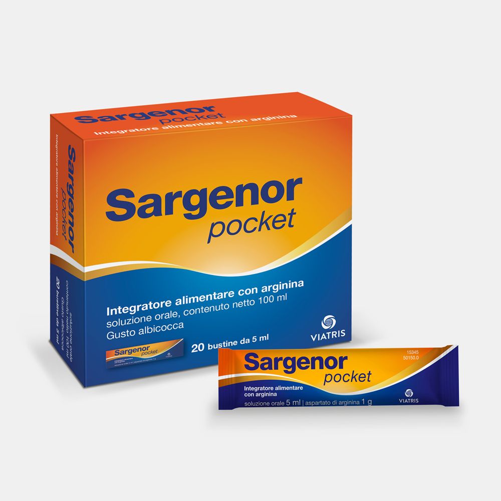 Sargenor Pocket Integratore con Arginina - 20 bustine pronte da bere