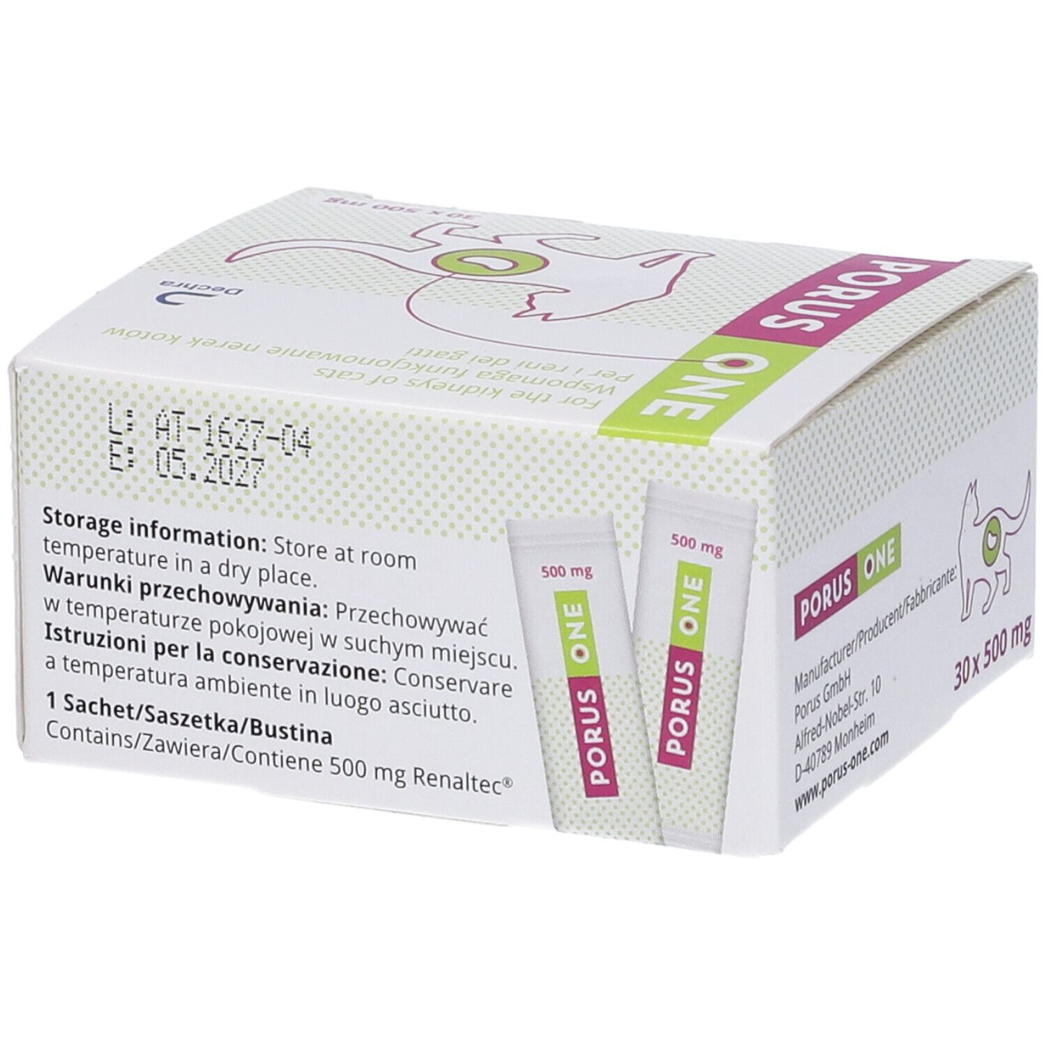 Porus One für Katzen, 30 Beutel à 500 mg.
