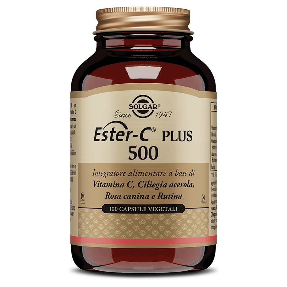 Solgar Ester-C Plus 500 Integratore Vitamina C Con Acerola E Rosa Canina - 100 Capsule - Immagine 3