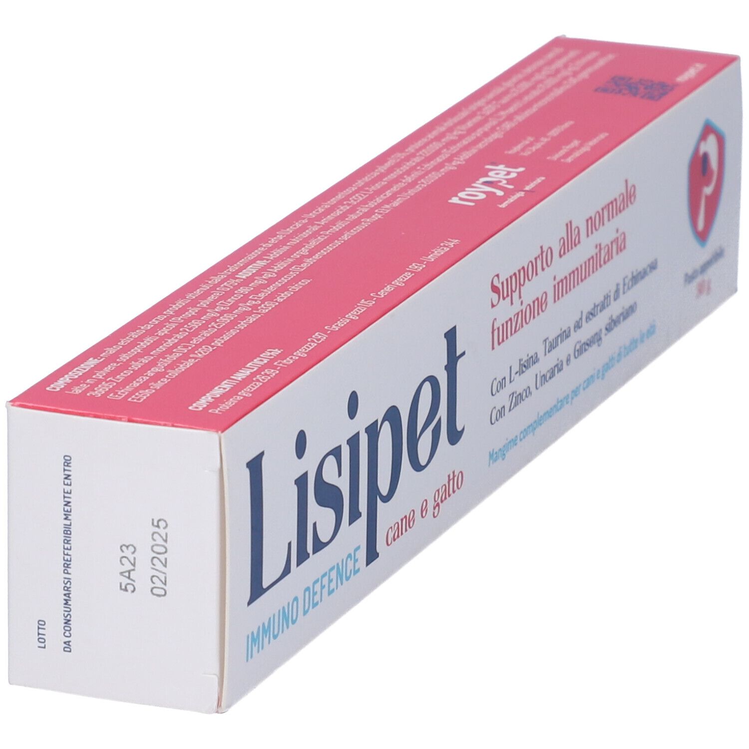 Confezione Lisipet Immuno Defence. Testo: Supporto alla normale funzione immunitaria. Per cani e gatti.