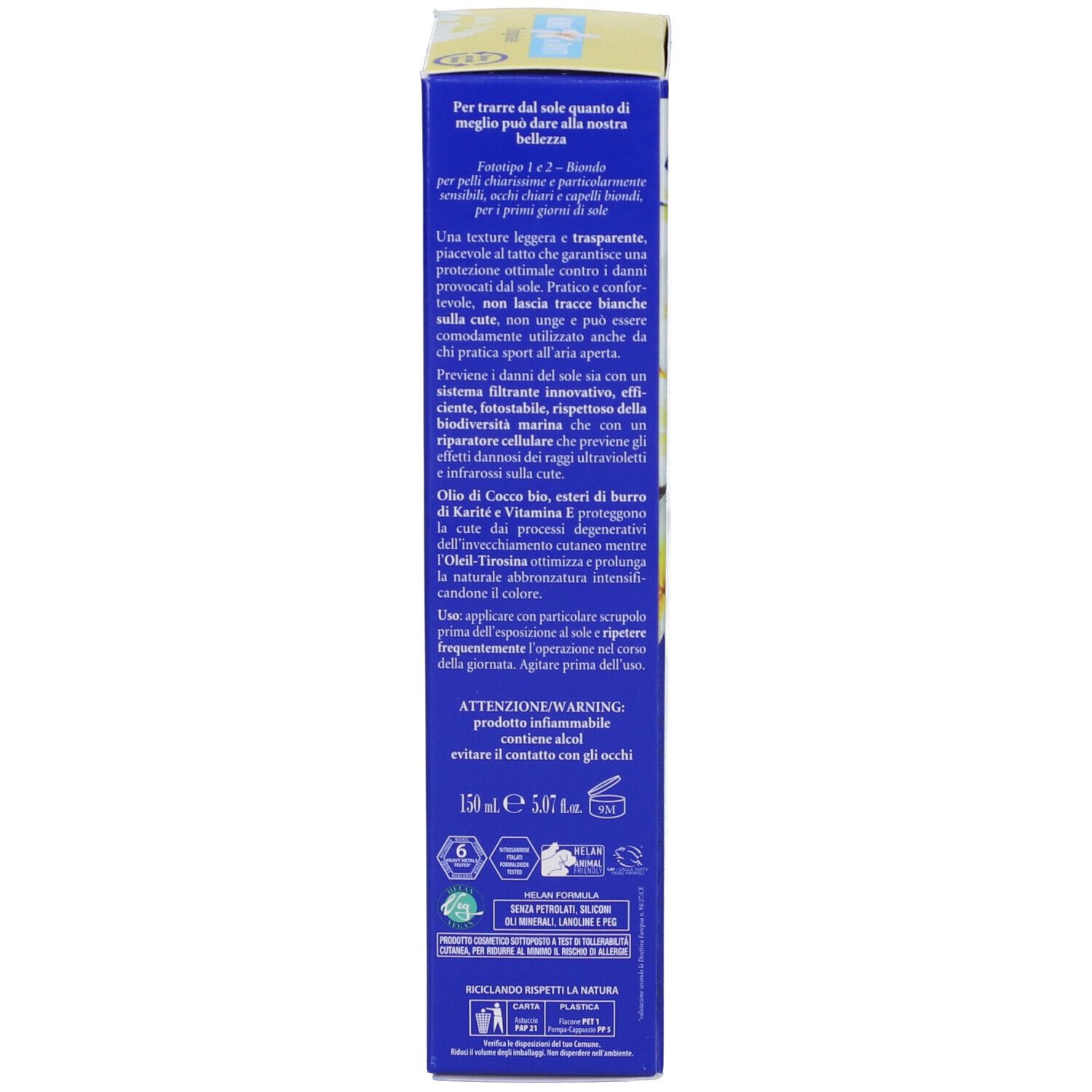 Blaue Verpackung mit Text. Enthält Informationen zum Produkt. Keine Produktbezeichnung sichtbar.