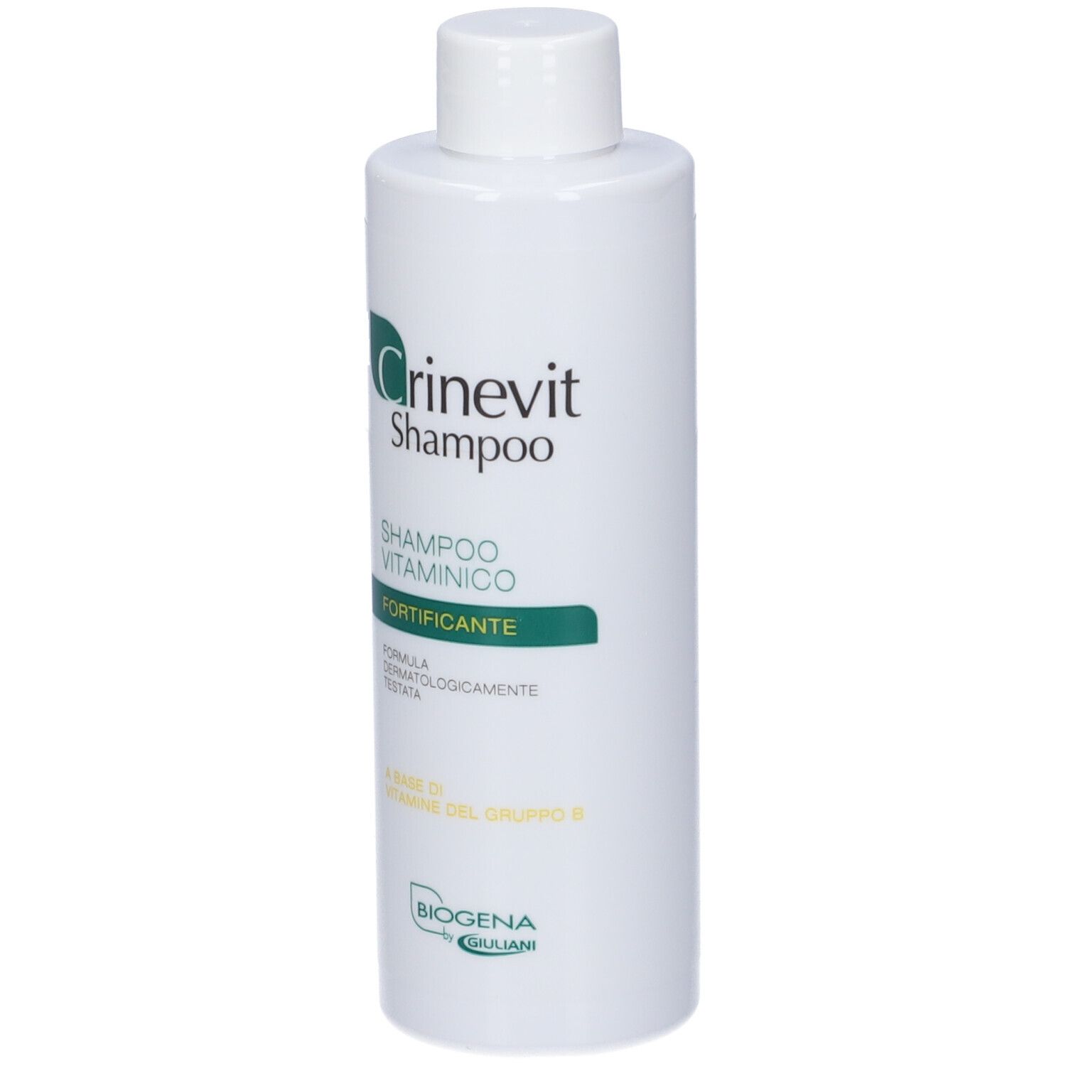 Weiße Flasche Crinevit Shampoo, Vitamin-Shampoo, stärkend.
