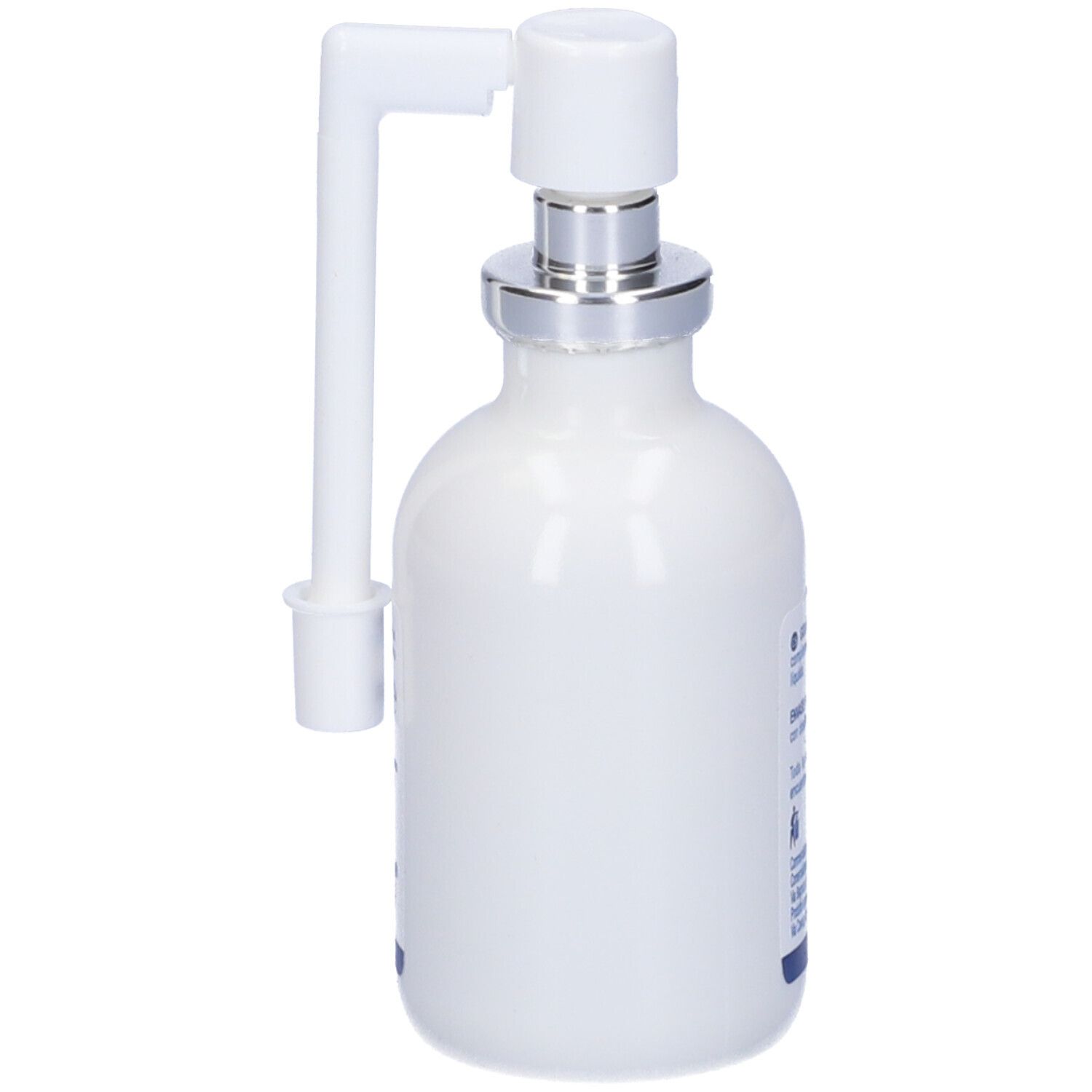 Flacone spray bianco con erogatore bianco. Scritta: Goladek Junior, Spray, gusto fragola. Con dosatore.