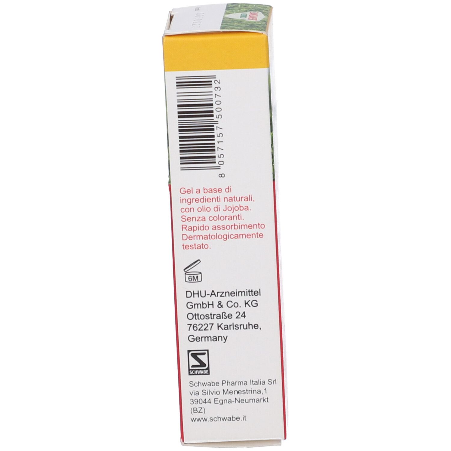 Lato della confezione Zanzaker Roll-on. Contiene informazioni su ingredienti, produttore e certificazioni.