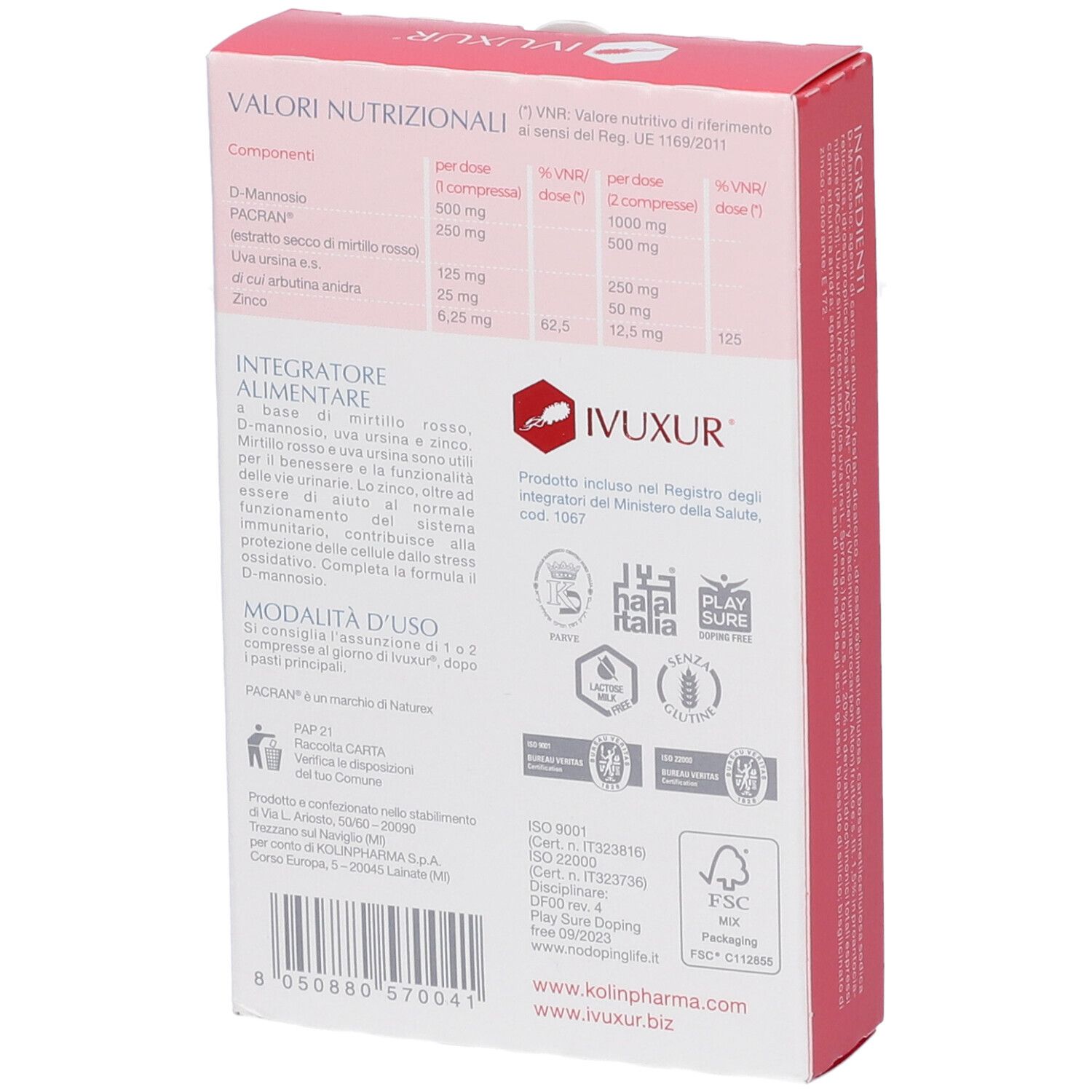 IVUXUR PACRAN Integratore Alimentare mit 14 Beuteln.