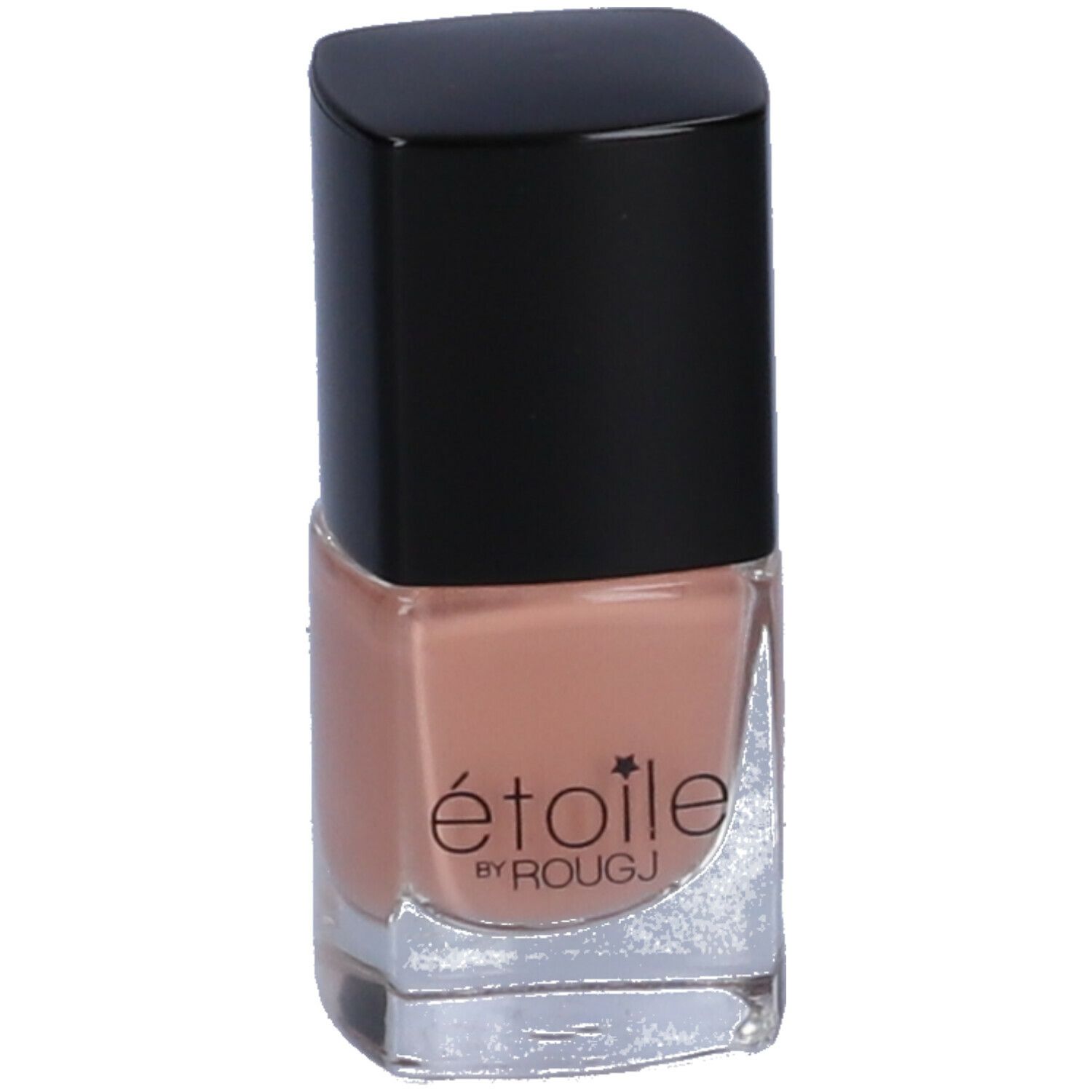 Flacone di smalto beige con tappo nero. Scritta: étoile by ROUGJ.