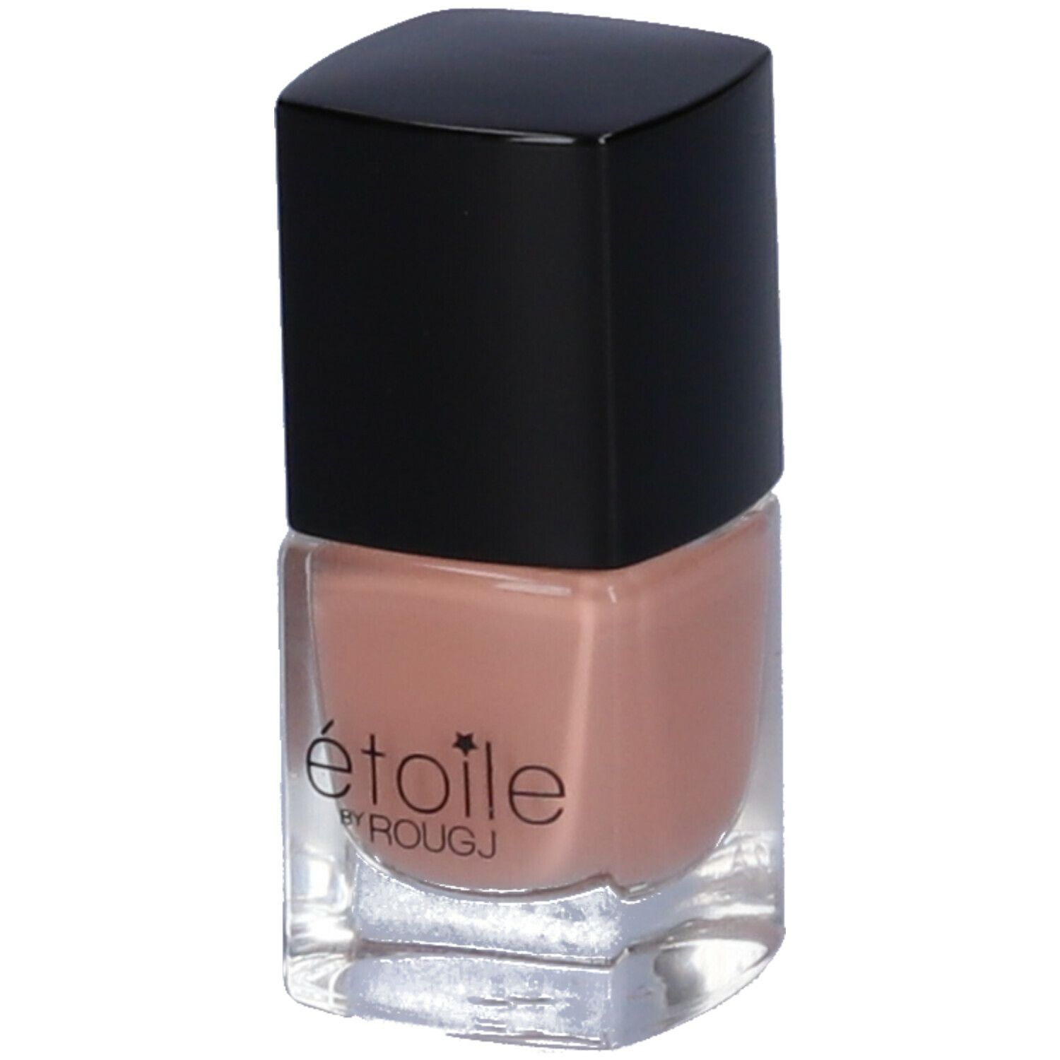 Flacone di smalto beige con tappo nero. Scritta: étoile by ROUGJ.