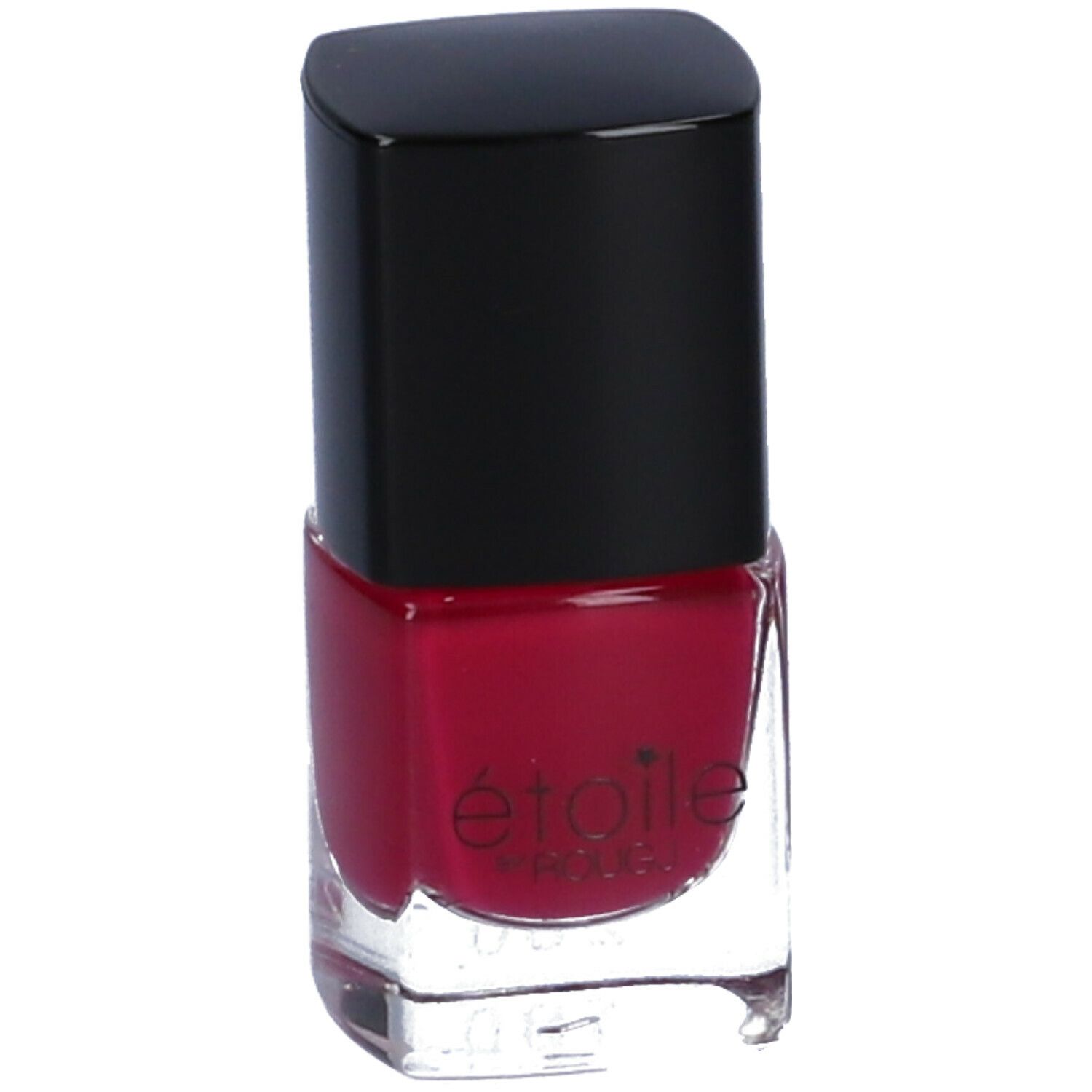 Smalto rosso in bottiglia di vetro con tappo nero. Etoile by Rougj.