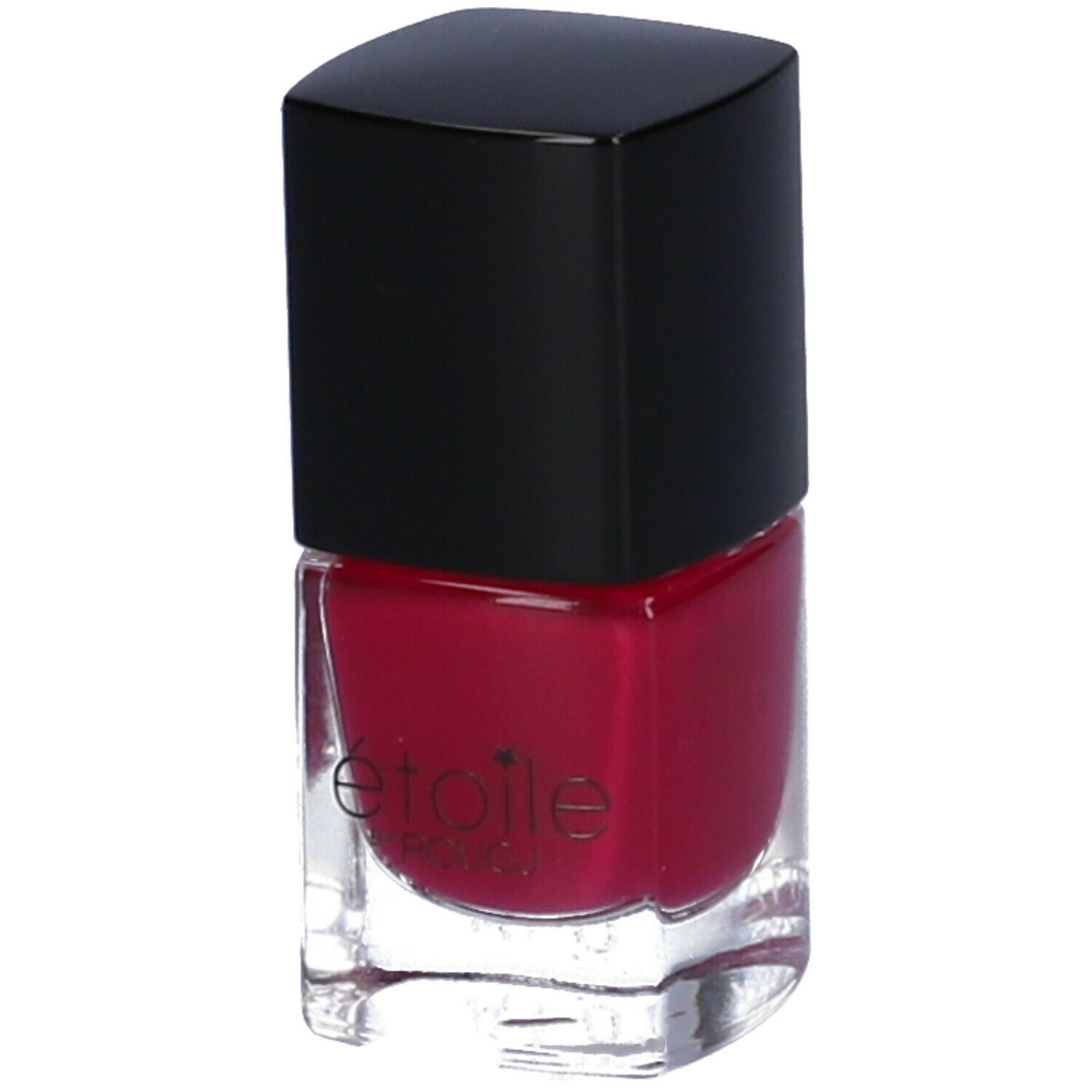Smalto rosso in bottiglia di vetro con tappo nero. Etoile by Rougj.