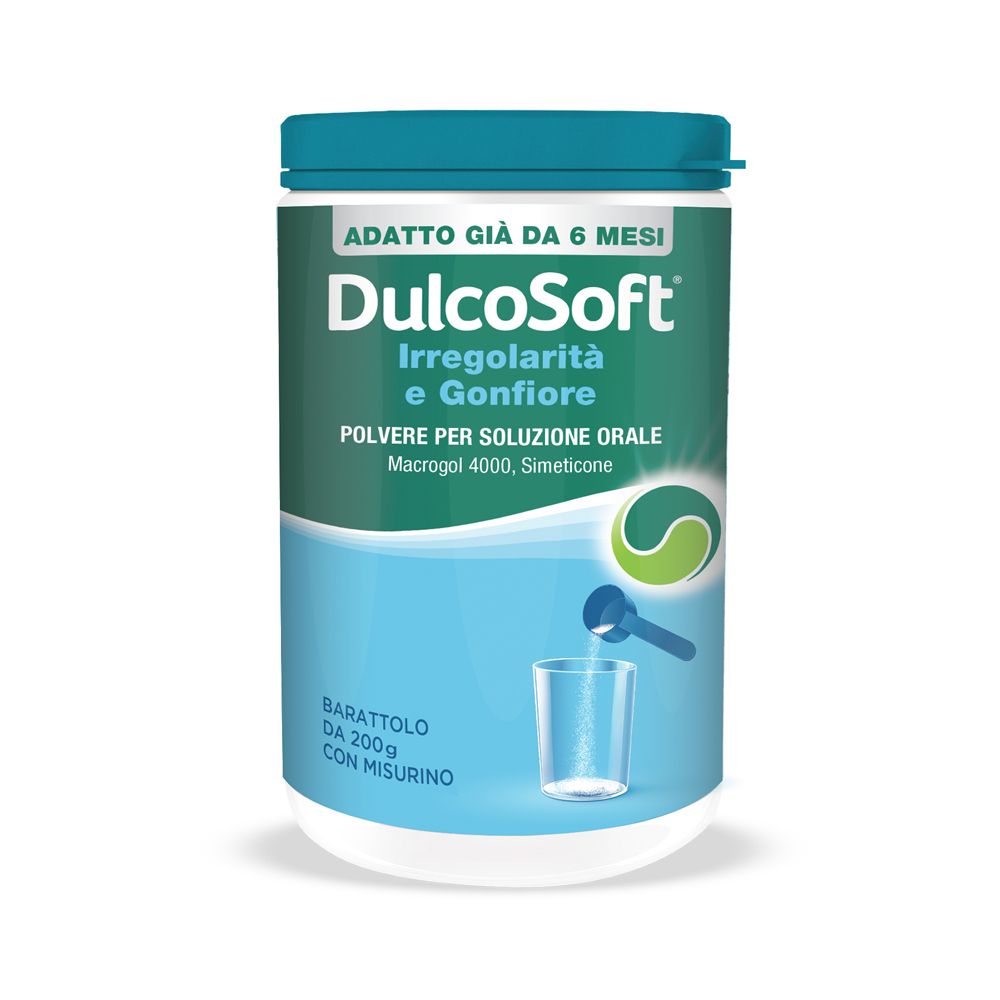 DulcoSoft Irregolarità e Gonfiore, Lassativo, Macrogol e Simeticone per Stitichezza e Pancia Gonfia
