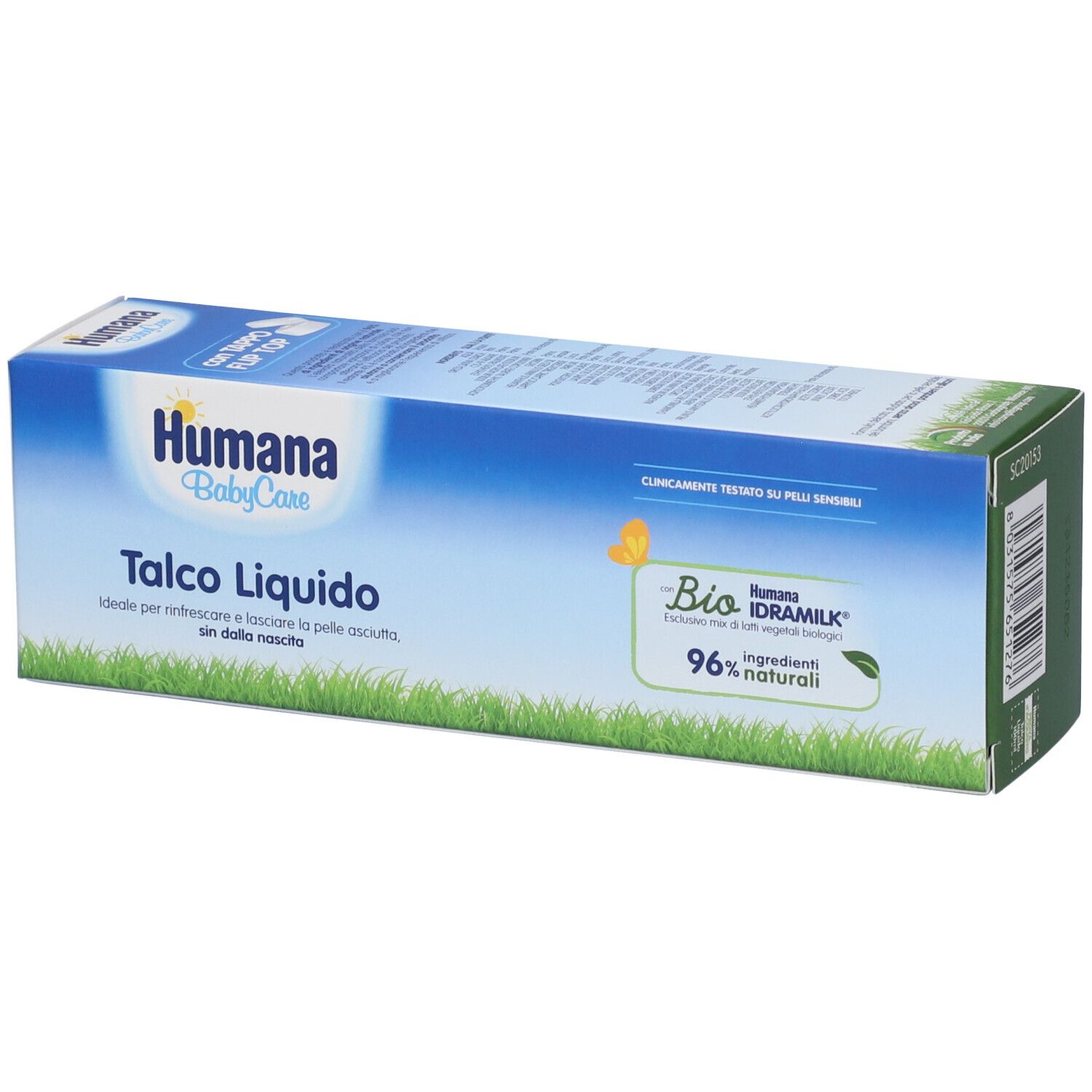 Humana BabyCare Talco Liquido, flüssiges Puder für empfindliche Haut.