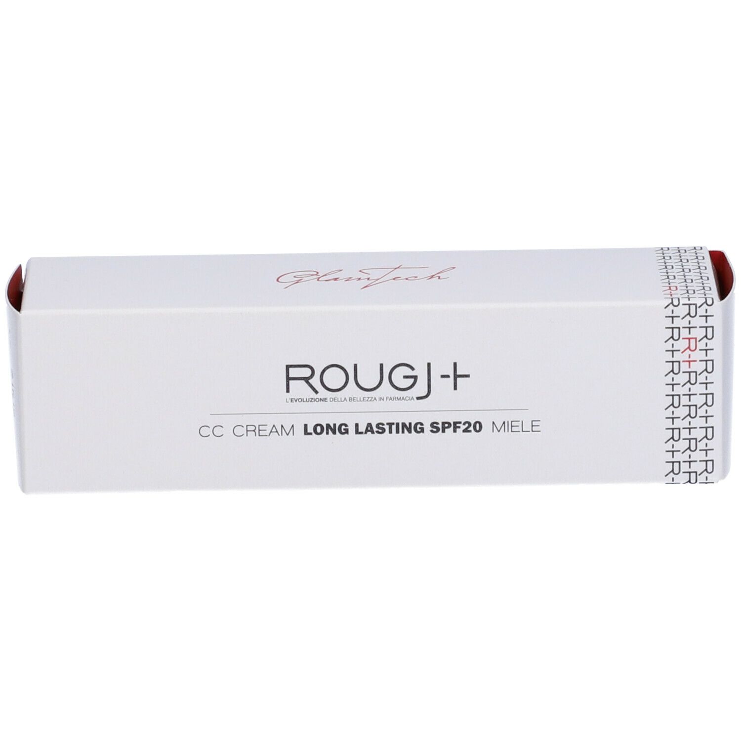 Confezione bianca con ROUGJ+ CC Cream SPF20 Miele. Logo e nome del prodotto.
