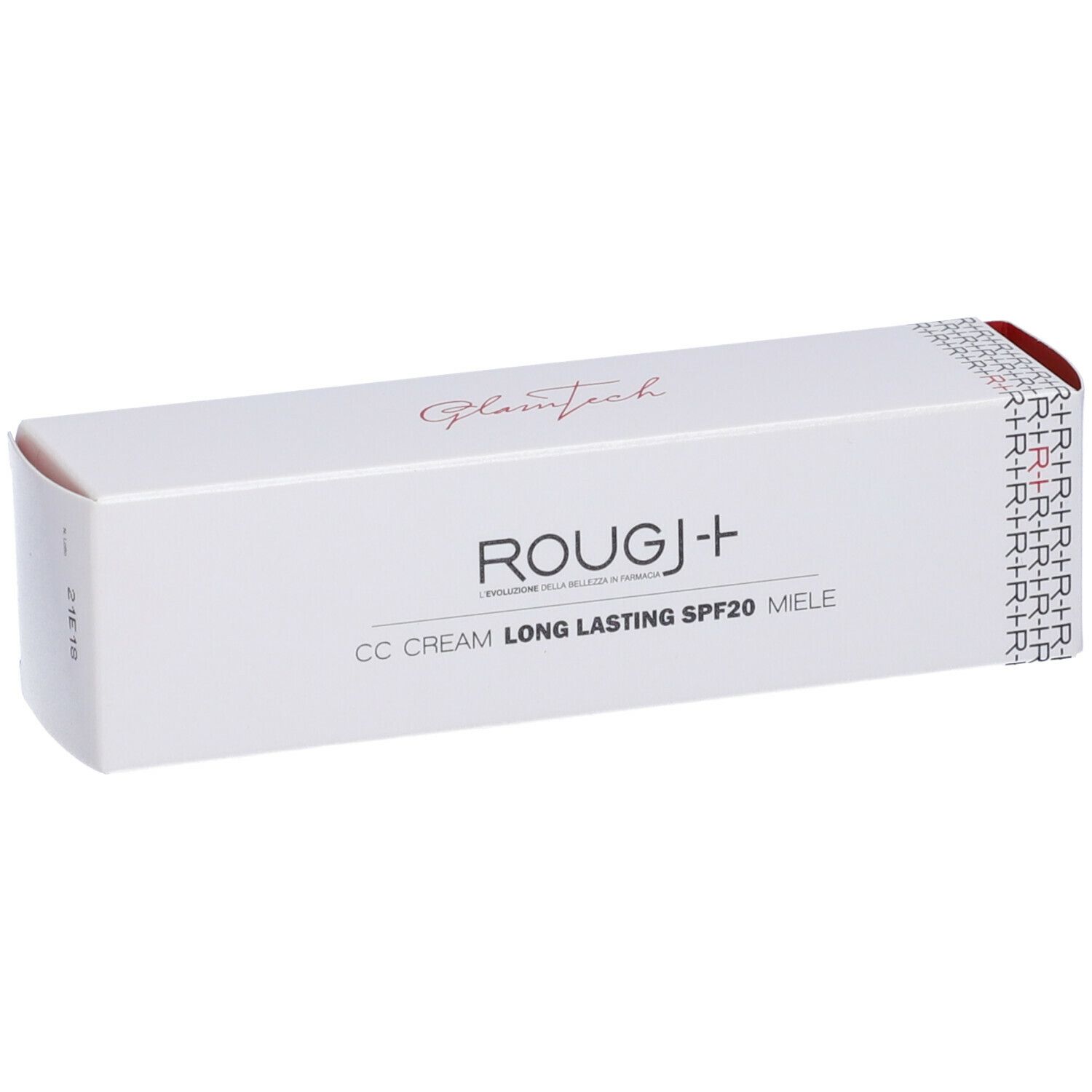 Confezione bianca con ROUGJ+ CC Cream SPF20 Miele. Logo e nome del prodotto.