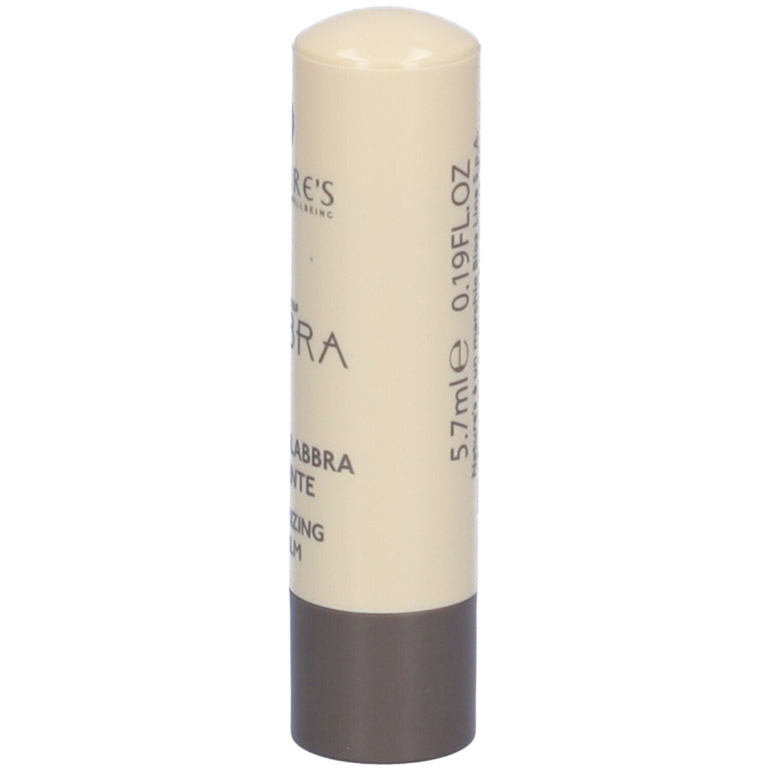 Stick balsamo labbra. Beige-marrone. Testo: 5.7ml 0.19FL.OZ, NATURE'S, Balsamo Labbra Idratante.