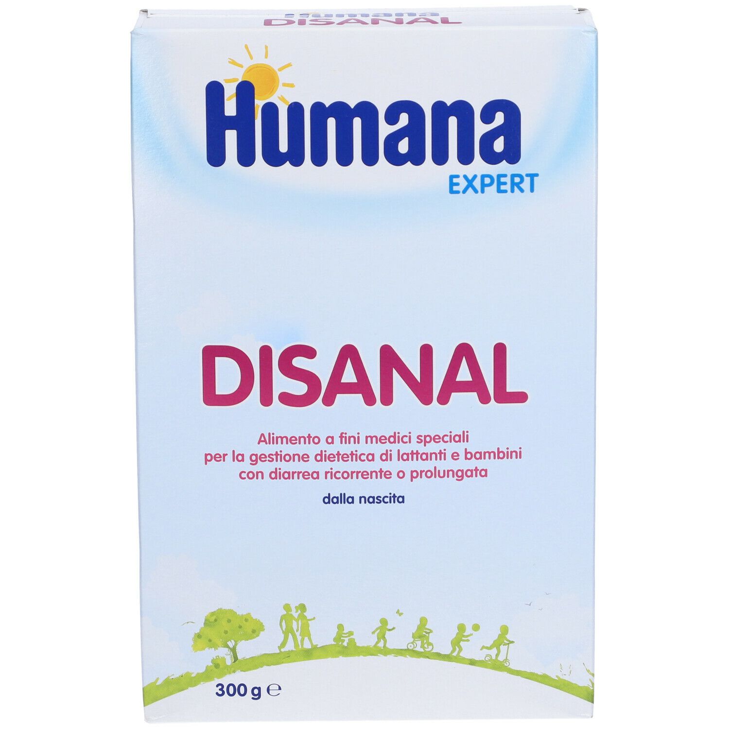 Scatola Humana Expert Disanal. Cartone bianco con logo, nome prodotto e testo. Indicazione 300g.