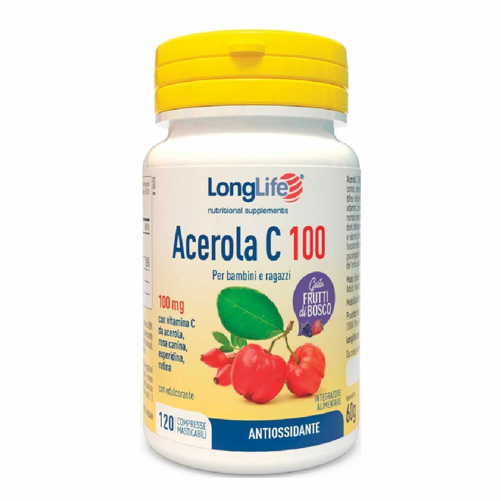 Longlife Acerola C 100 Integratore Antiossidante 120 Compresse - Immagine 8
