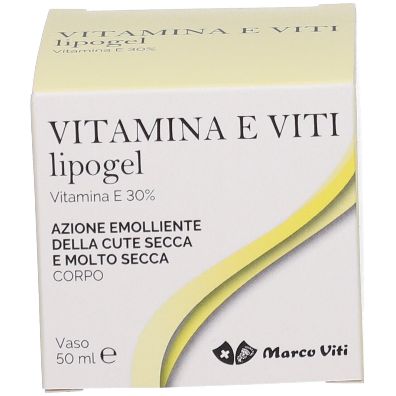 Scatola con testo: VITAMINA E VITI lipogel, Vitamina E 30%.