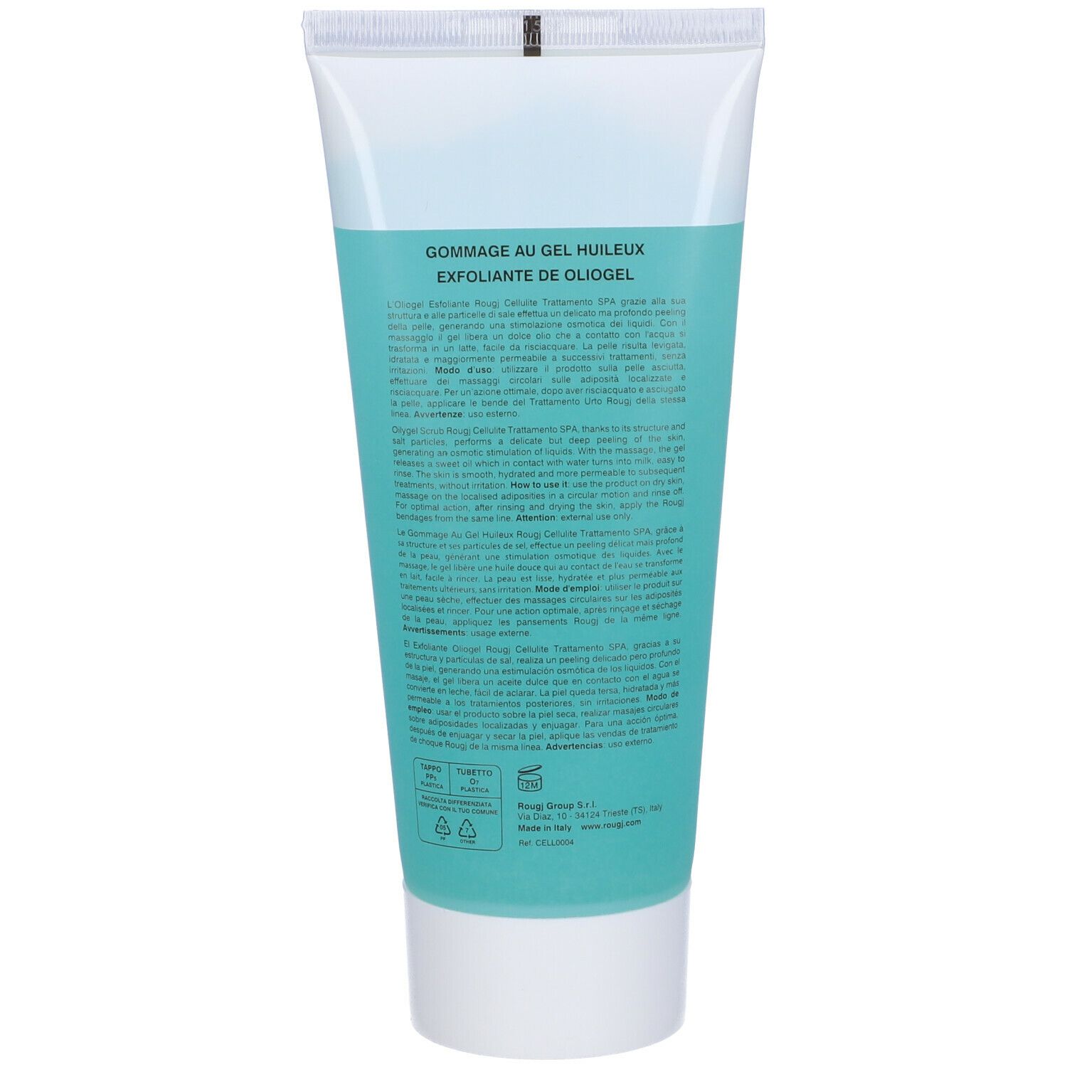 Retro del tubo. Testo multilingue. Sfumatura verde e blu.