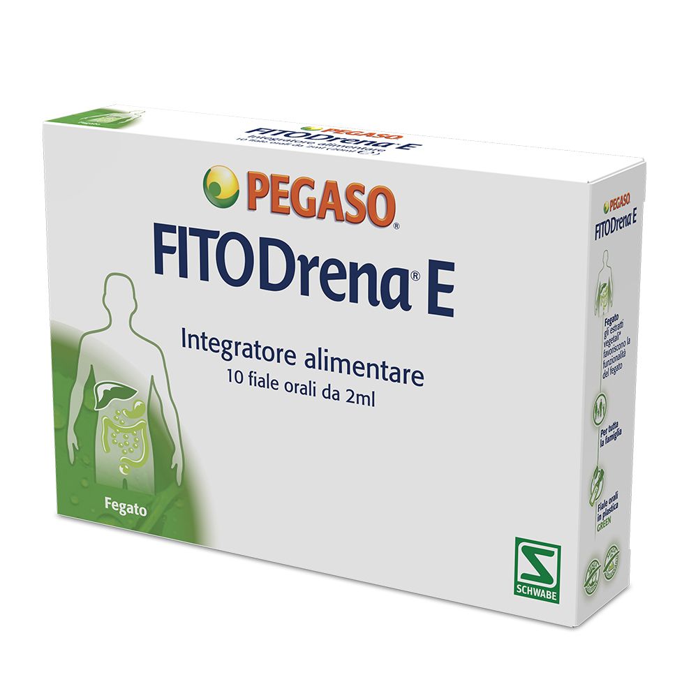 Scatola bianca con nome e logo del prodotto. Contiene 10 fiale orali. Scritta: Fegato (fegato).