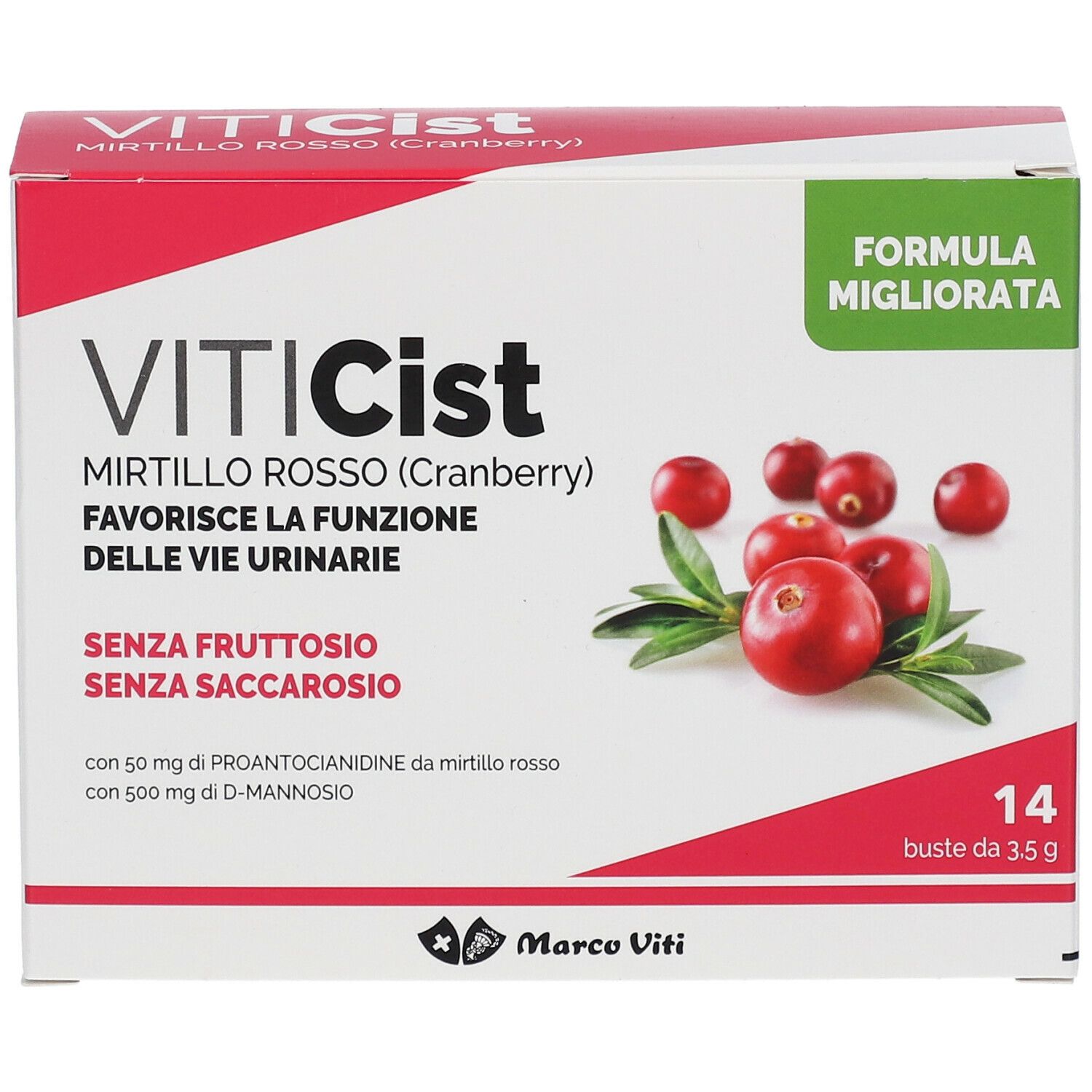 Retro della scatola con avvertenze e informazioni sul prodotto. Marchio Marco Viti.
