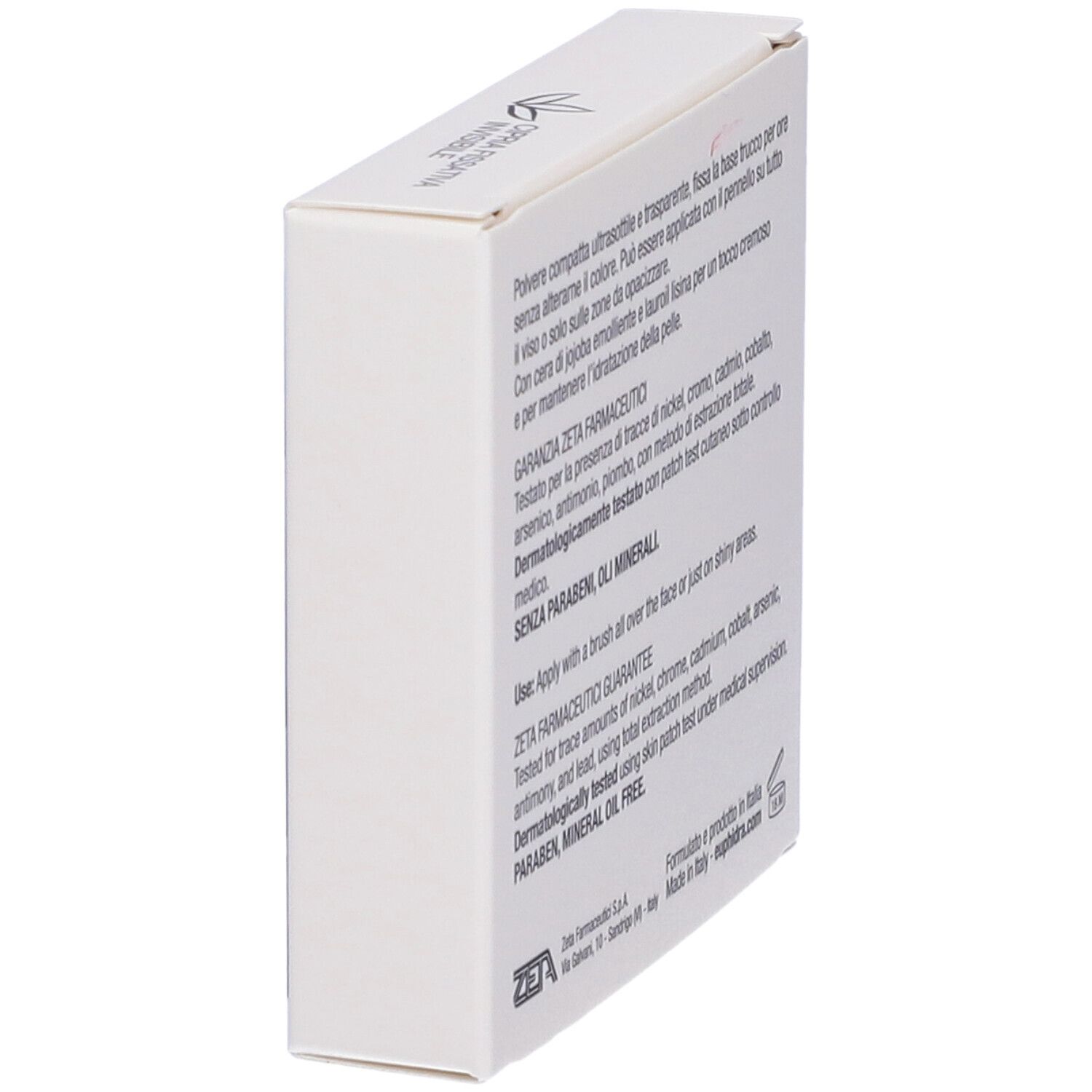 Weiße Produktverpackung mit Textaufdruck.