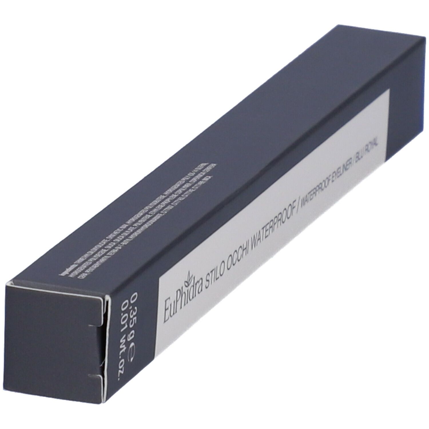 Confezione nera con testo bianco. Contiene Euphidra Stilo Occhi Waterproof SO03 Blu Royal. Peso: 0,35 g.