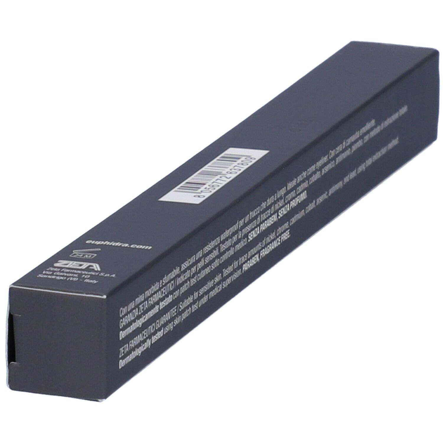 Confezione nera con testo bianco. Contiene Euphidra Stilo Occhi Waterproof SO03 Blu Royal. Peso: 0,35 g.