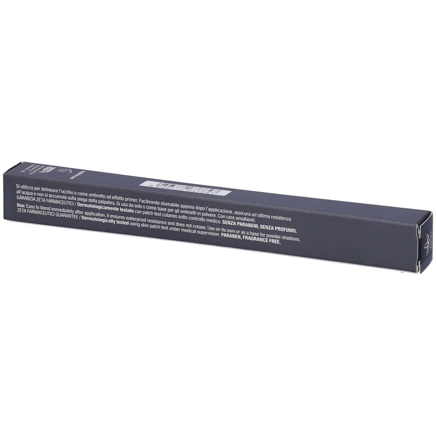 Confezione grigio scuro. Testo multilingue. Scritta: Euphidra Matitone Occhi.