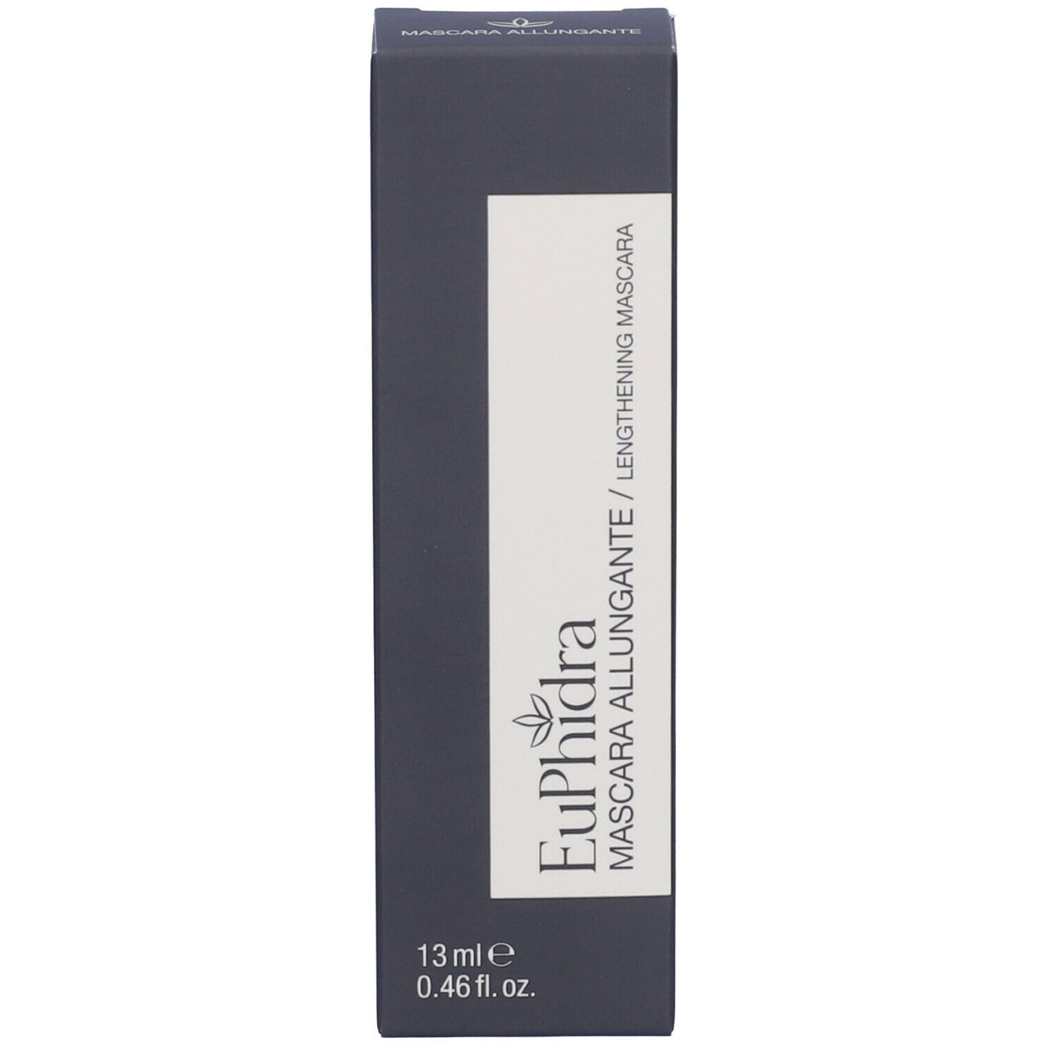 Confezione mascara. Scritta: Euphidra Mascara Allungante, 13 ml, 0,46 fl. oz.