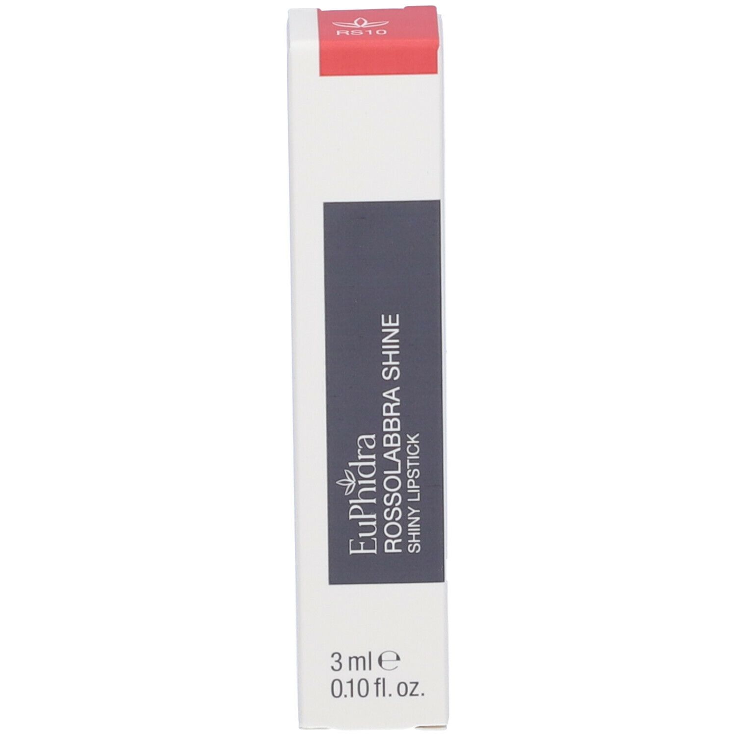 Confezione rossetto. Marchio Euphidra, nome prodotto e volume.