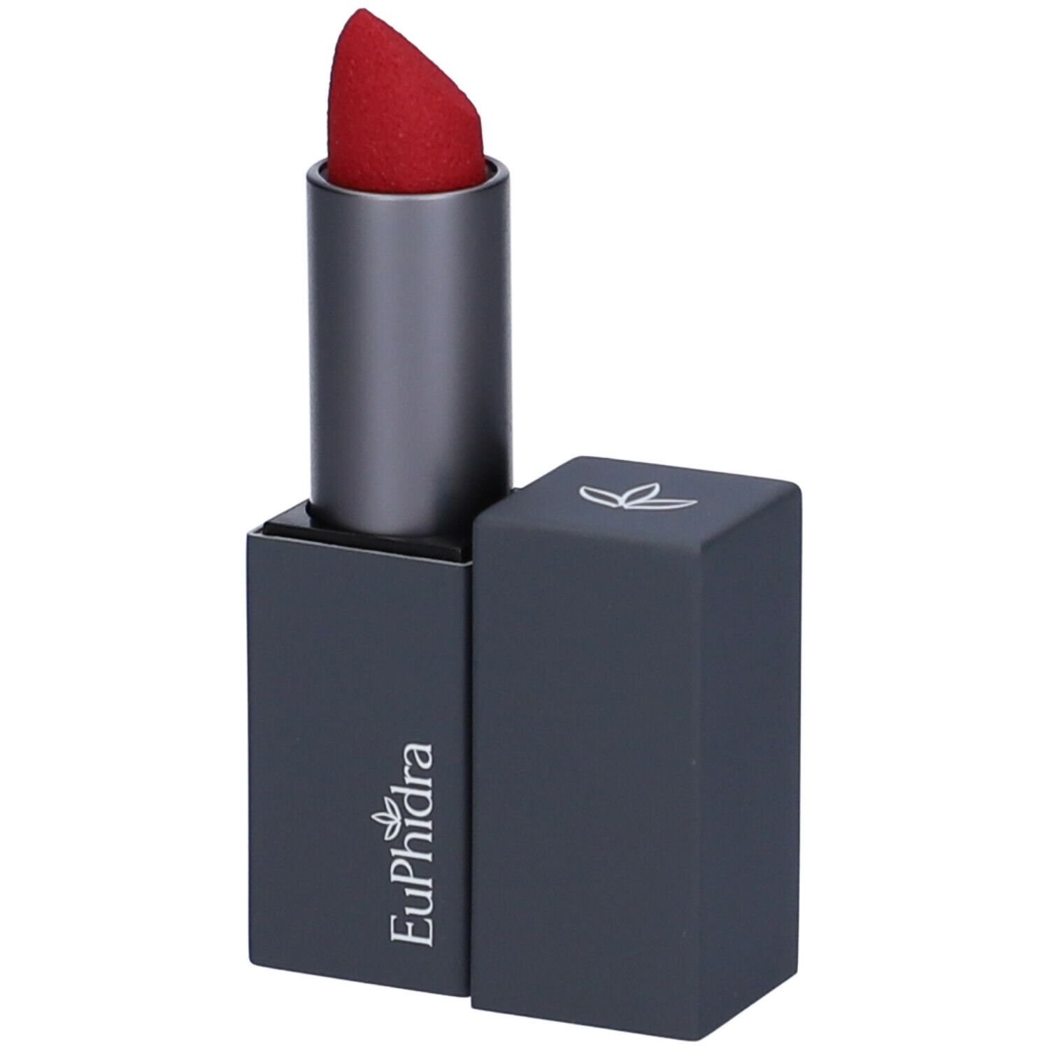 Rossetto rosso con astuccio e cappuccio antracite. Marchio Euphidra.