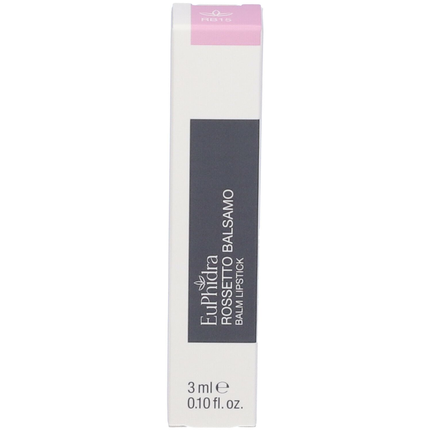 Confezione con nome del prodotto e logo. Contiene 3 ml.