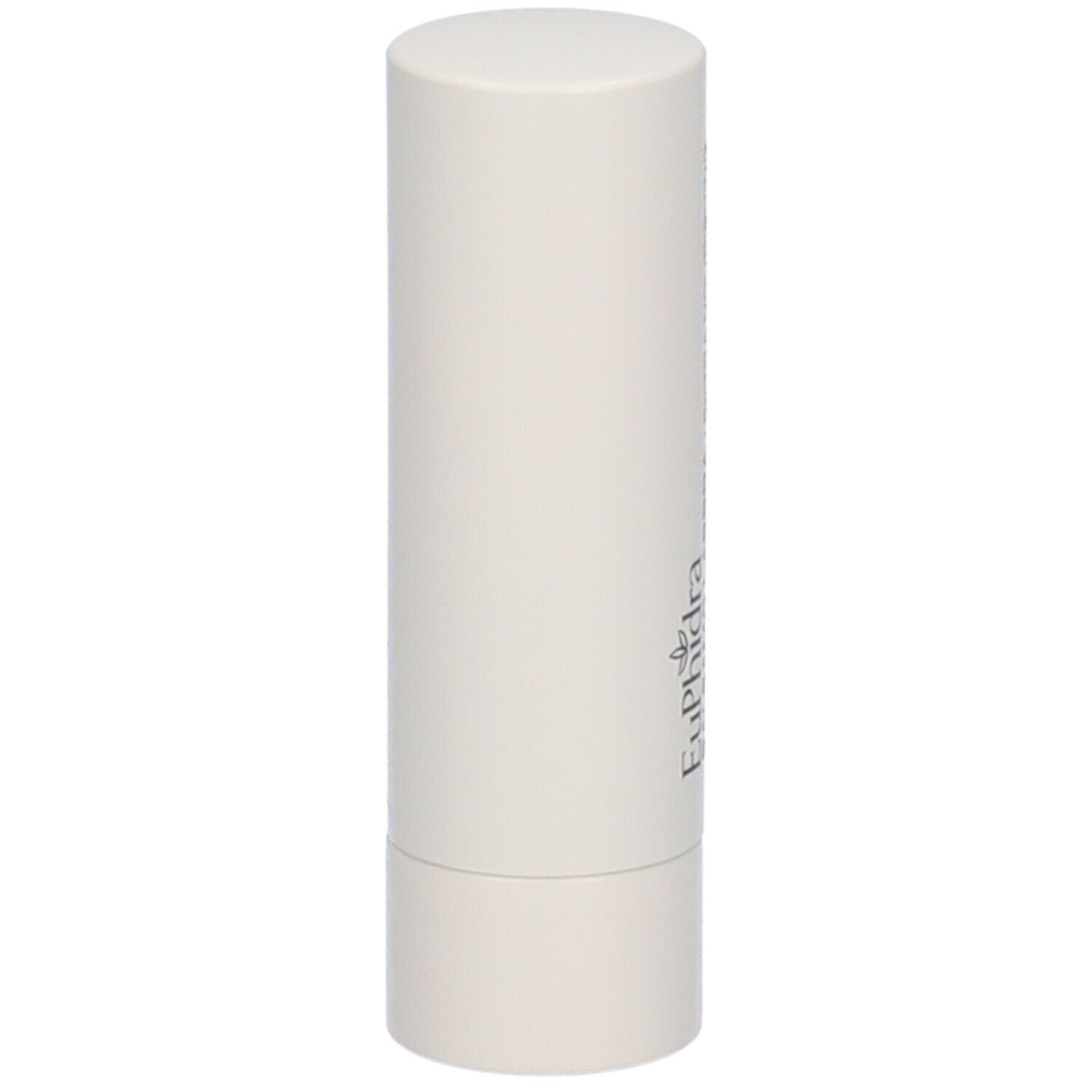Stick balsamo labbra bianco. Scritta Euphidra.