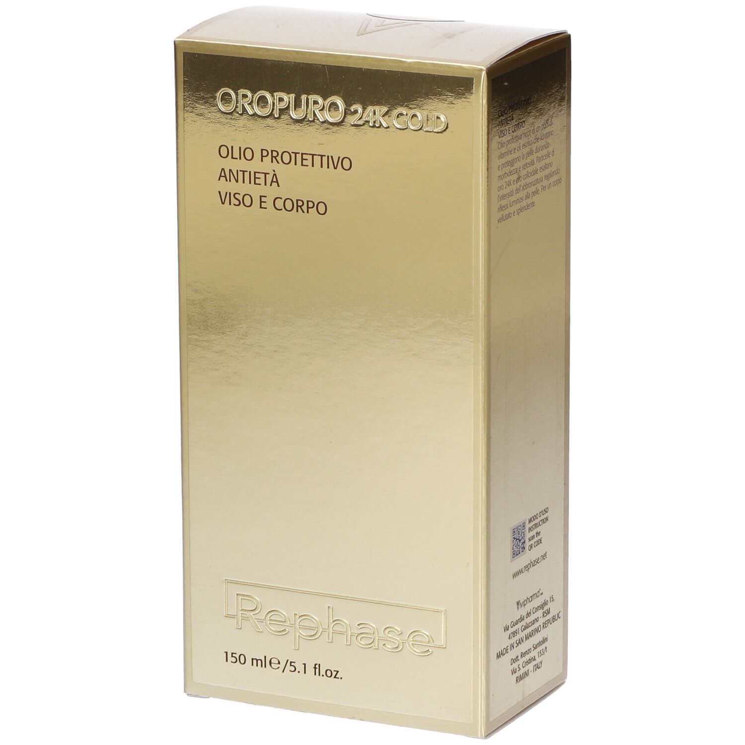 Rephase Oropuro 24K Gold Olio Protettivo Antietà Viso E Corpo