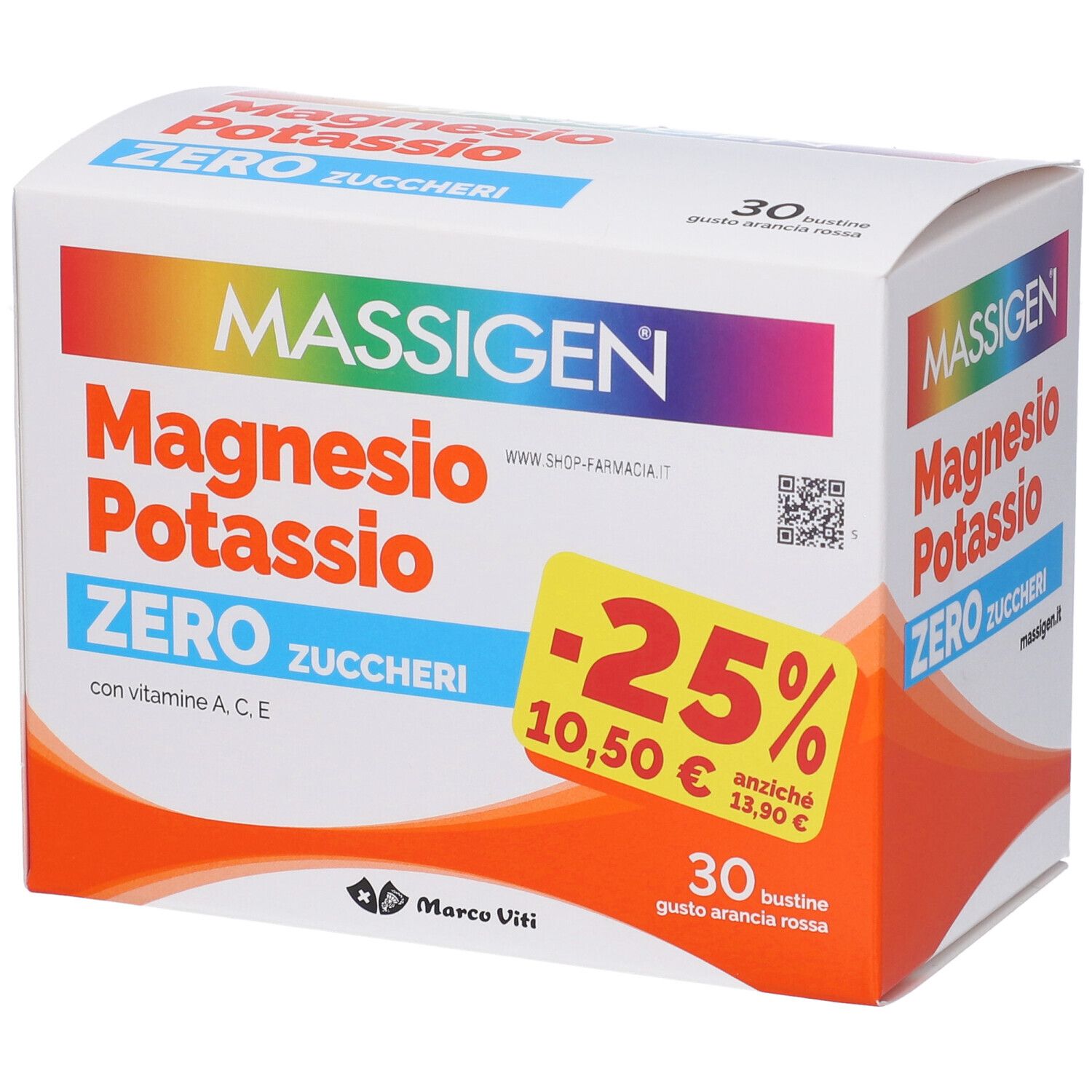 Massigen Magnesio Potassio Zero Zuccheri Gusto Arancia Rossa PROMO