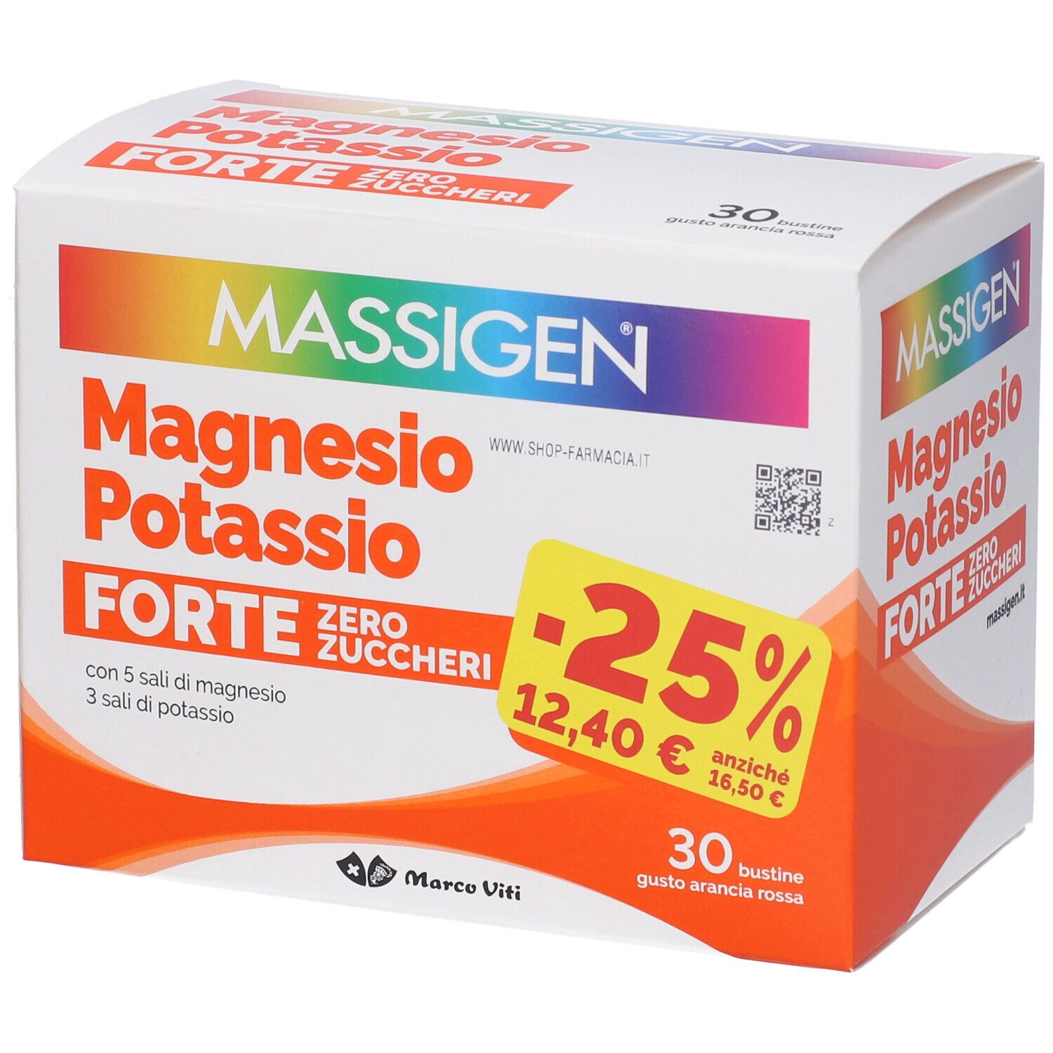 Massigen Magnesio Potassio Forte 30 Bustine Gusto Arancia - Immagine 3