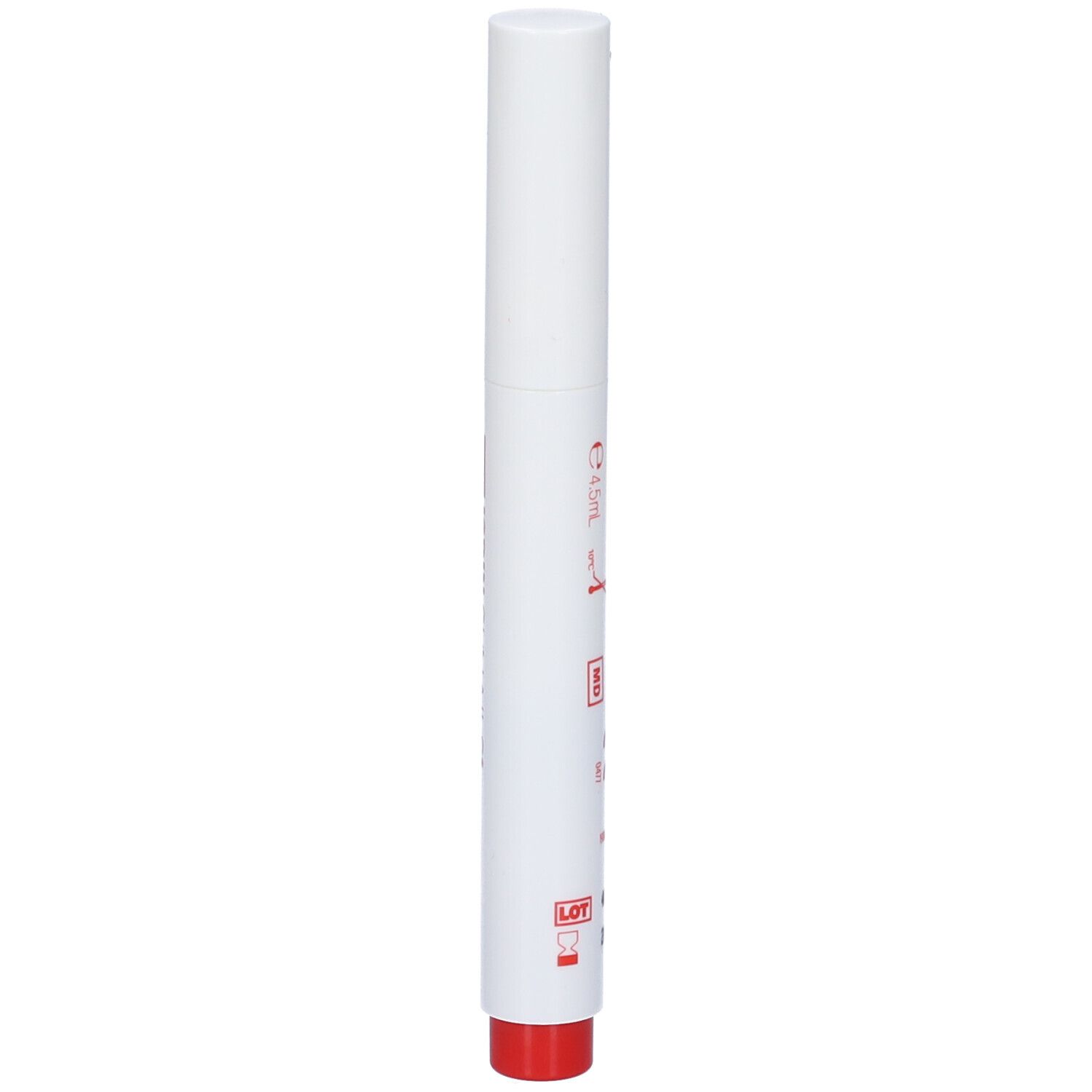 ISDIN Si-Nails Micoxpert MD. Tubo bianco con punta rossa. Vista verticale.