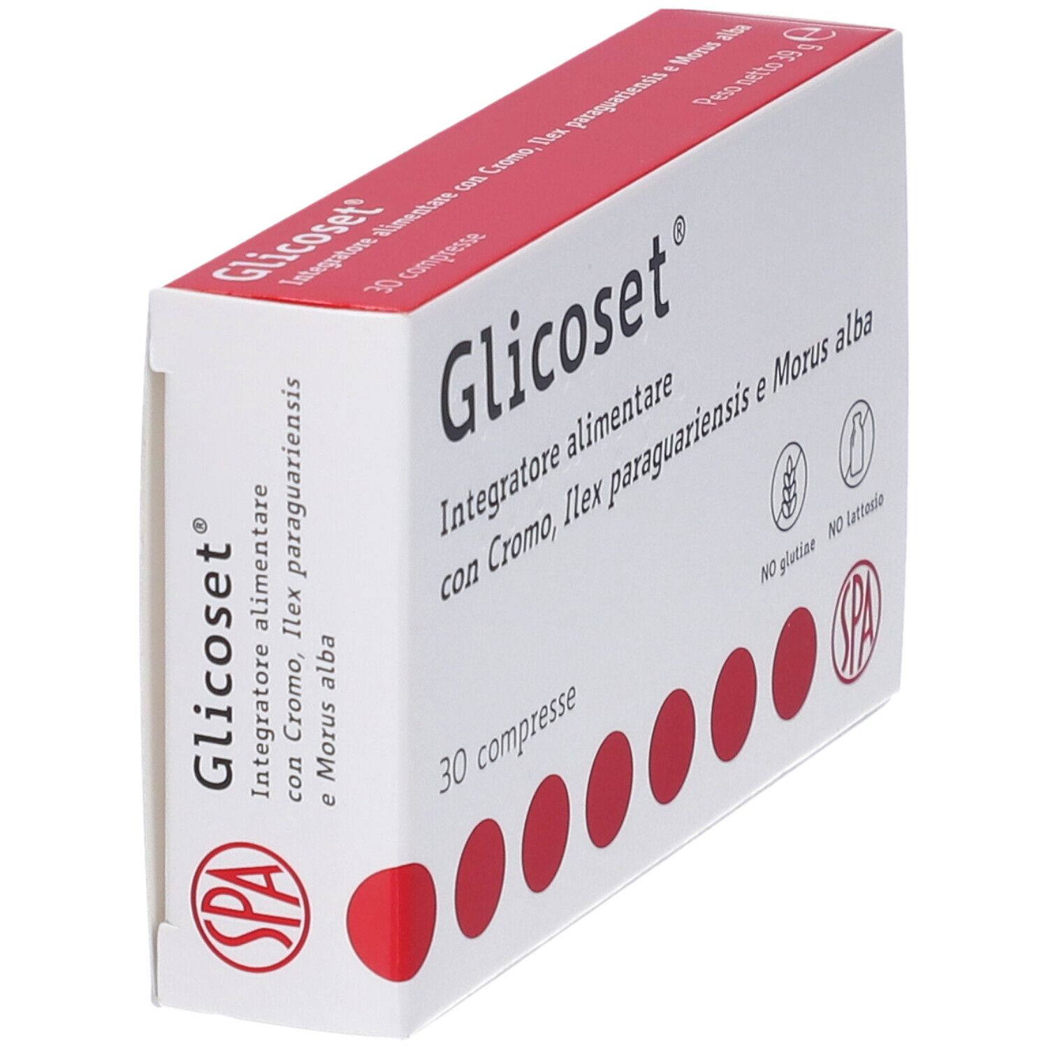 Glicoset Nahrungsergänzungsmittel, 30 Tabletten. Mit Chrom, Ilex Paraguariensis und Morus Alba.