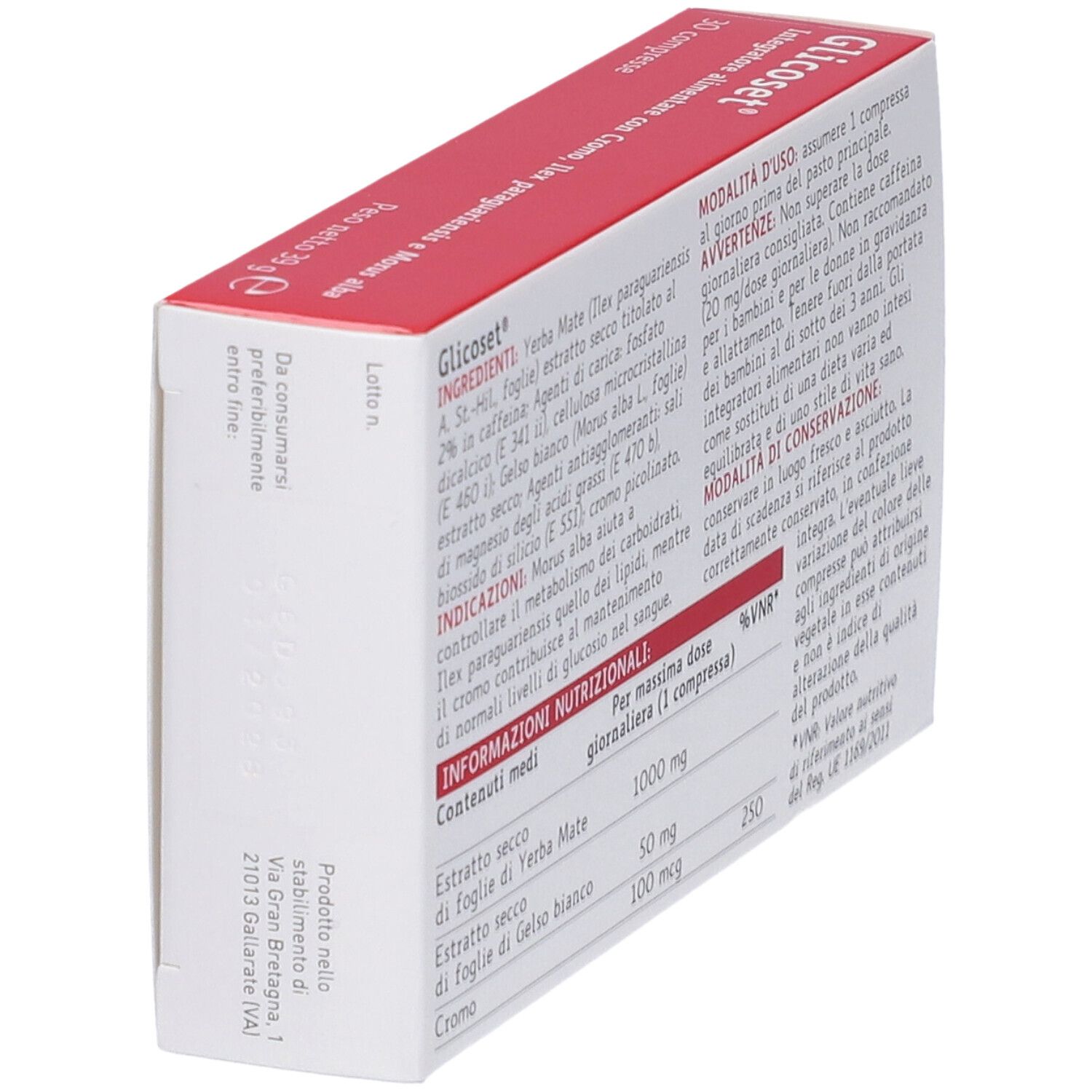 Glicosept Blisterpackung mit Tabletten.