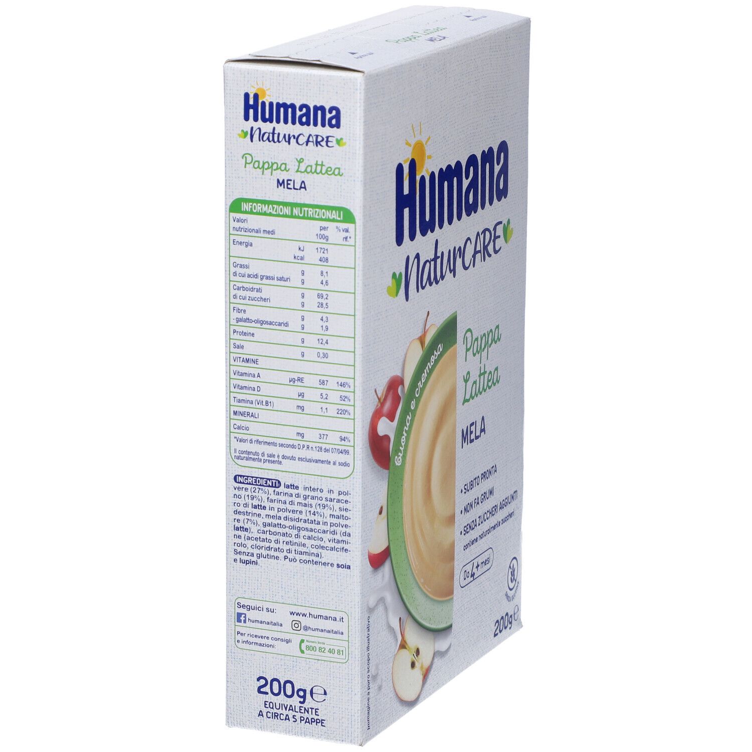 Humana Pappa Lattea Mela 200 g Pappa view 2