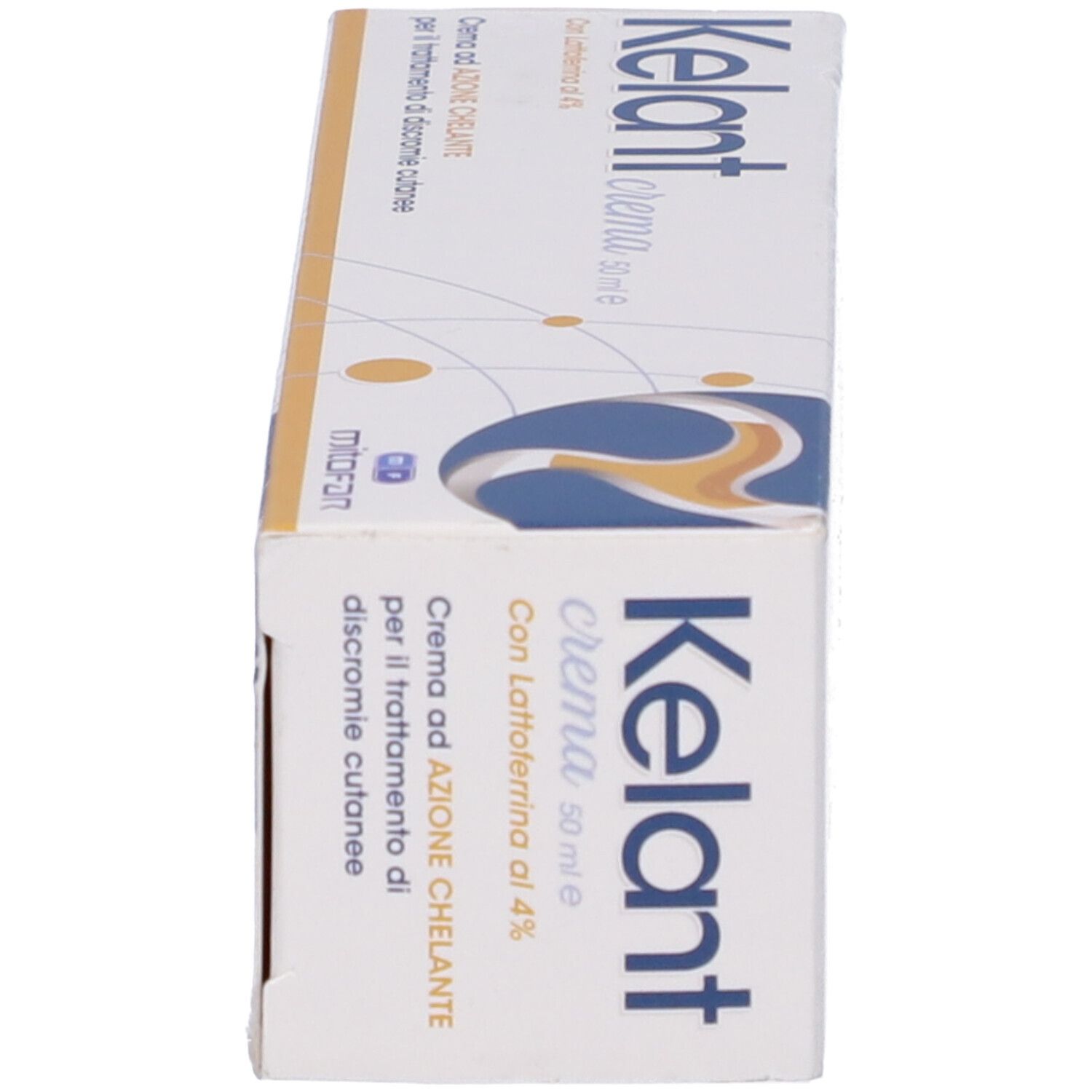 Confezione del prodotto. Kelant Crema, 50 ml. Con logo e testo.