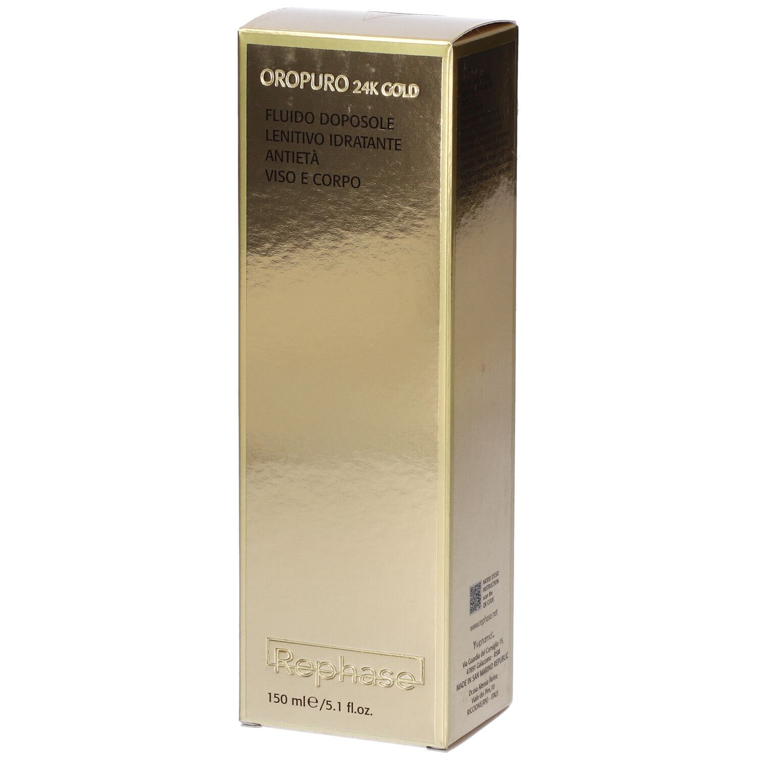 Rephase Oropuro 24K Gold Fluido Doposole Lenitivo Idratante Antietà